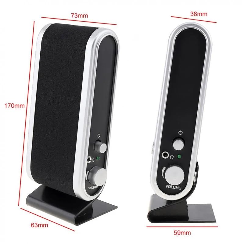 ZHCHAO USB 2.0 Wired Computer Speakers with 3.5mm Audio Jack - Stereo Sound for PC, Laptop, Desktop - Perfect for Gaming, Music & Home Office Use
