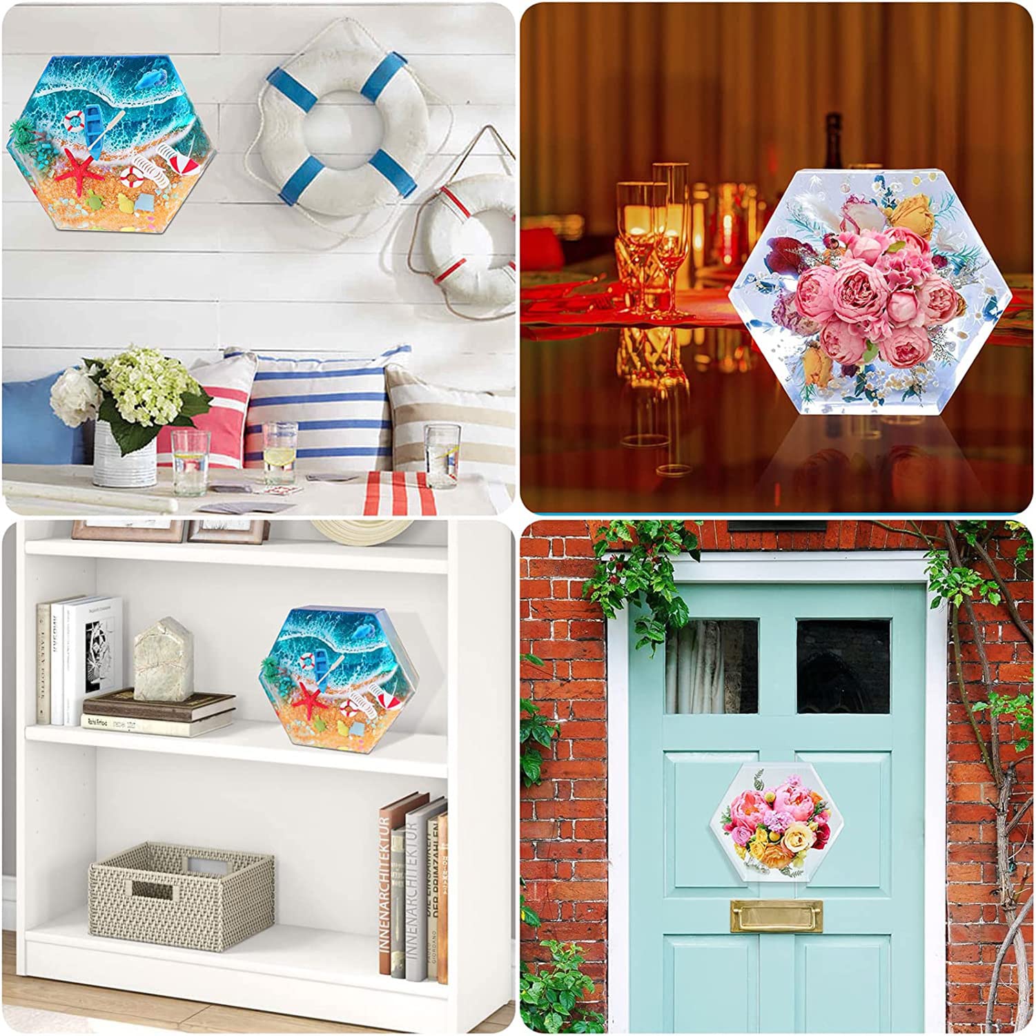 Premium 9 Inch Large Hexagon Resin Molds for Flower Preservation, DIY Valentine Gifts & Home Decor - Perfect for Epoxy Resin Art, Wedding Centerpieces, and Craft Projects