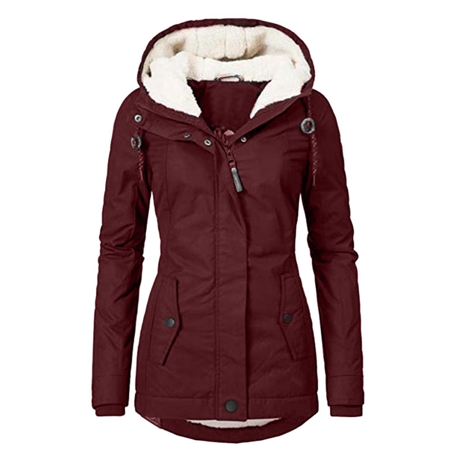 Women's Reversible Sherpa Puffer Jacket - Fleece Lined Hooded Winter Coat for Outdoor Activities, Hiking & Casual Wear | Warm & Stylish Winter Outerwear