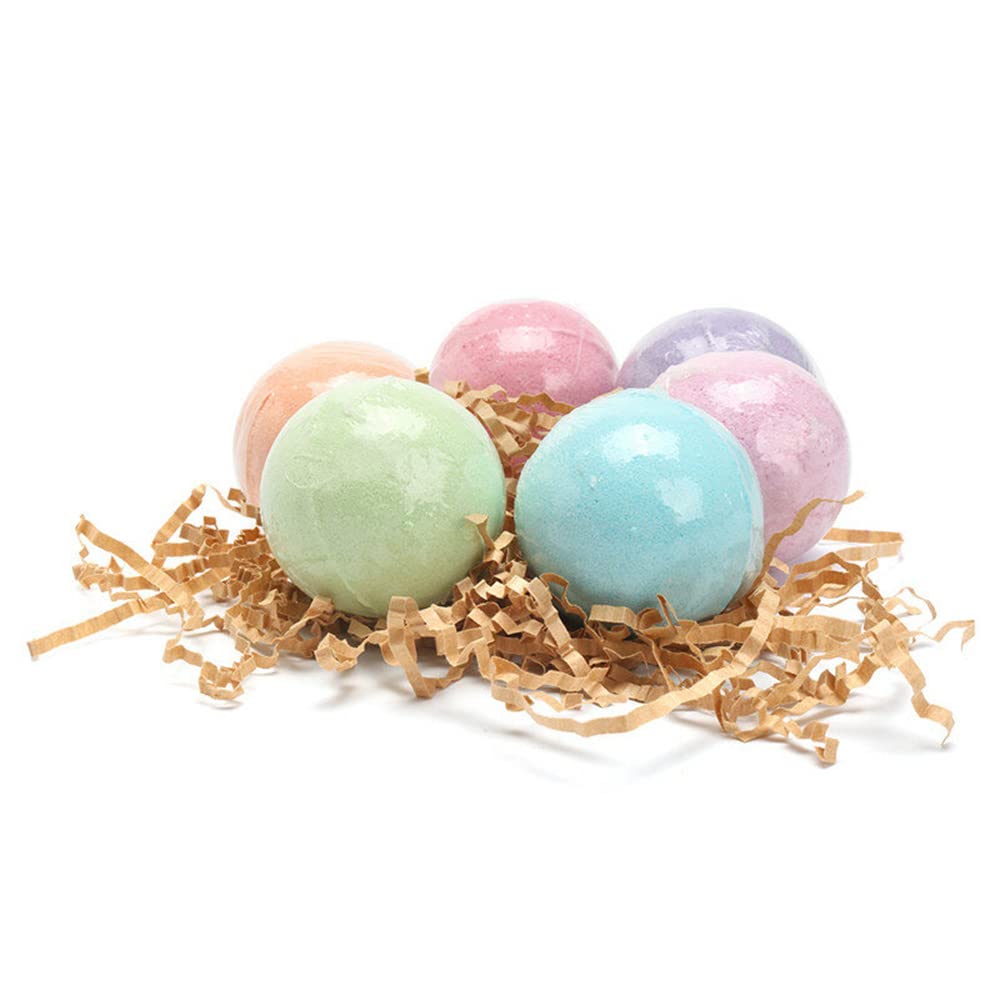 6PCS Mild East Gold Bath Salt Balls - Premium Large Colorful Bath Bombs for Relaxation & Stress Relief - Perfect for Spa, Self-Care & Gift Giving