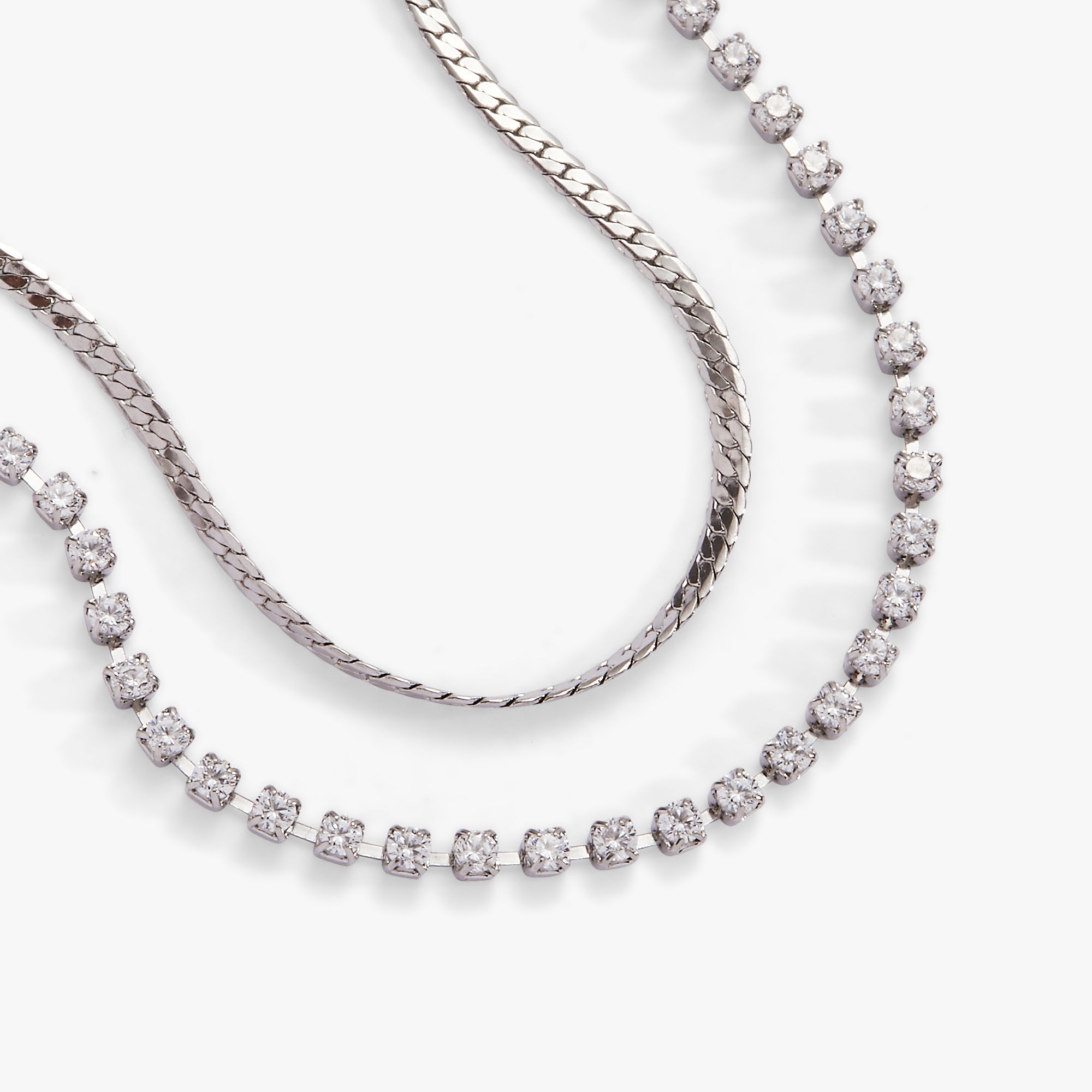 Double Strand Crystal Tennis Chain Bracelet for Women - Elegant Cubic Zirconia Bracelet for Party, Wedding & Evening Wear - Dainty & Sparkling Jewelry Gift