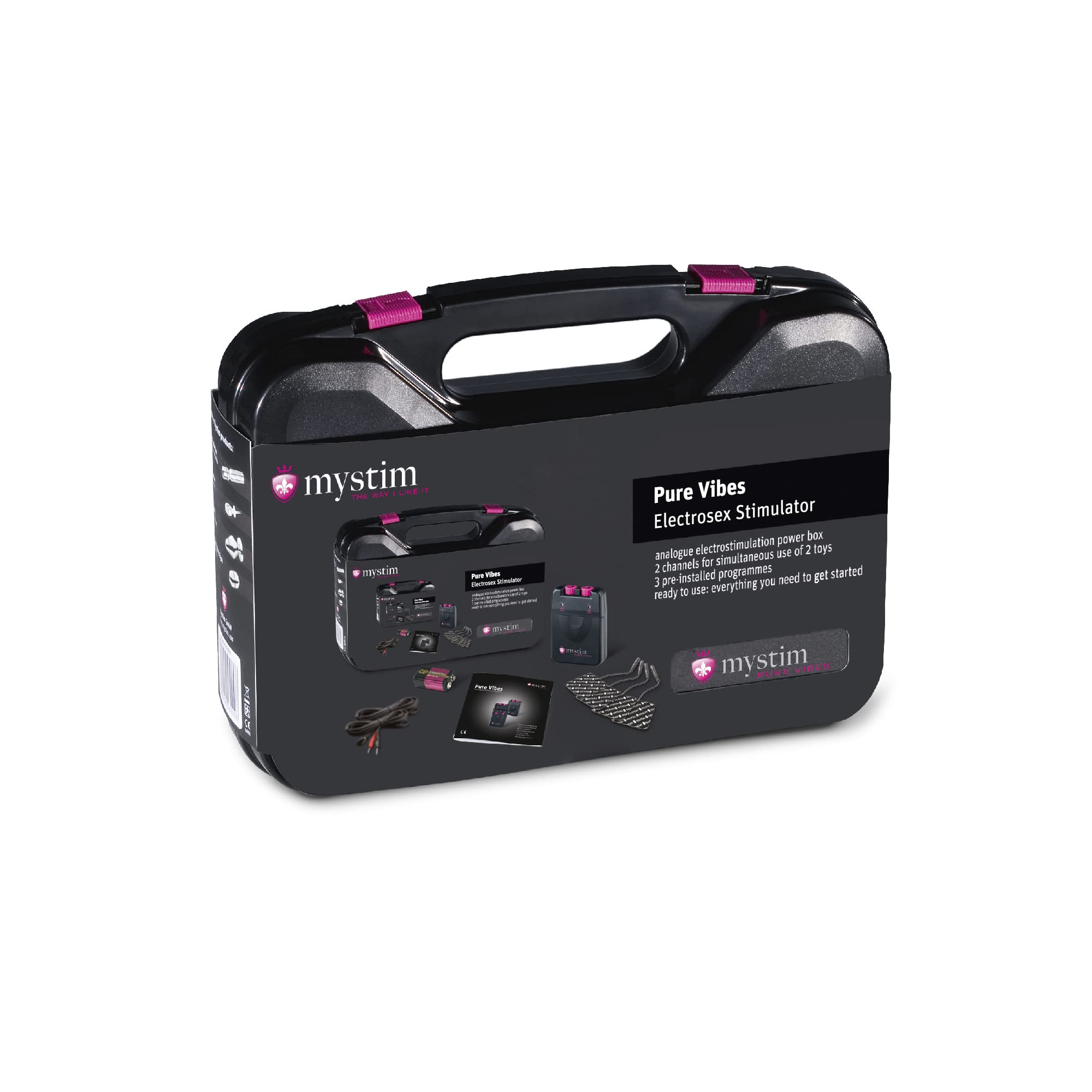 Mystim Pure Vibes Analogue E-Stim Power Unit with Electrodes - Premium Electric Stimulation Device for Muscle Therapy & Sensual Pleasure - Perfect for Pain Relief, Relaxation & Intimate Play