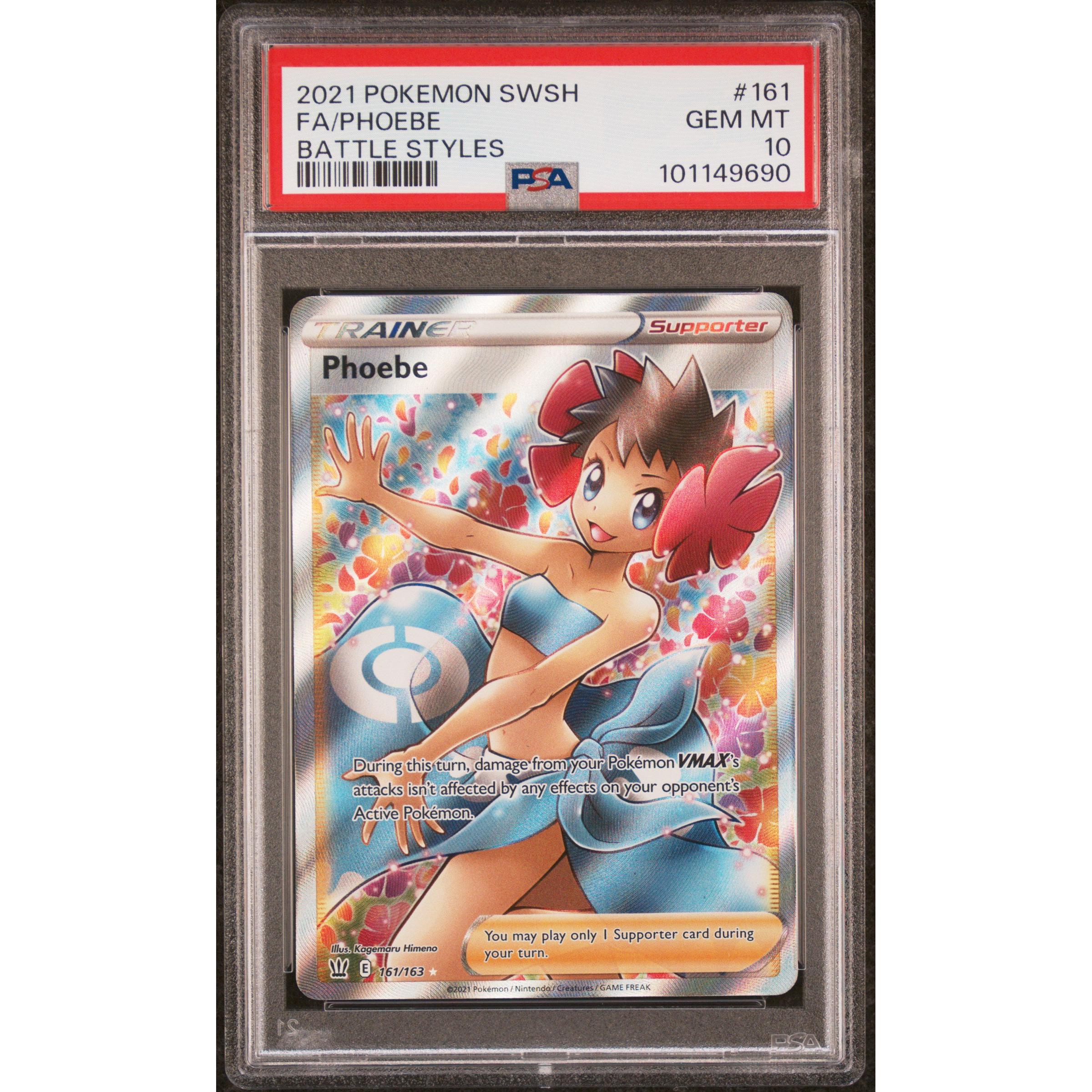 2021 Pokemon Battle Styles Phoebe 161/163 PSA 10 Graded Card - Rare Collectible for Trading Card Game (TCG) Enthusiasts & Pokemon Fans - Perfect for Display, Investment, and Competitive Play