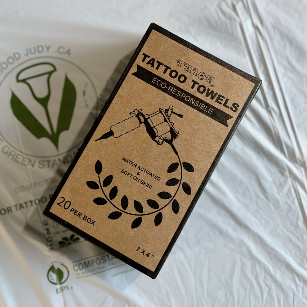 Eco-Friendly Compostable Tattoo Towels by Good Judy | Biodegradable & Sustainable | Perfect for Tattoo Aftercare & Studio Use