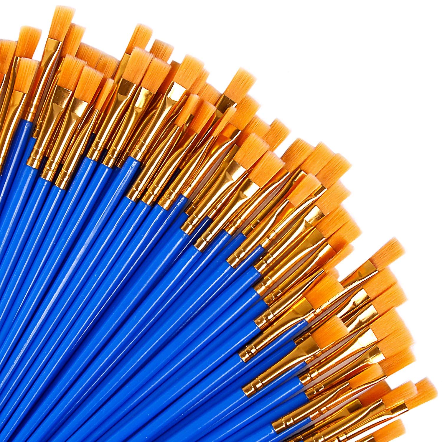 60 Pcs Flat Paint Brushes Bulk - Small Detail Paint Brushes for Miniature, Model, Acrylic & Watercolor Painting - Perfect for Artists, DIY Crafts & Home Decor Projects