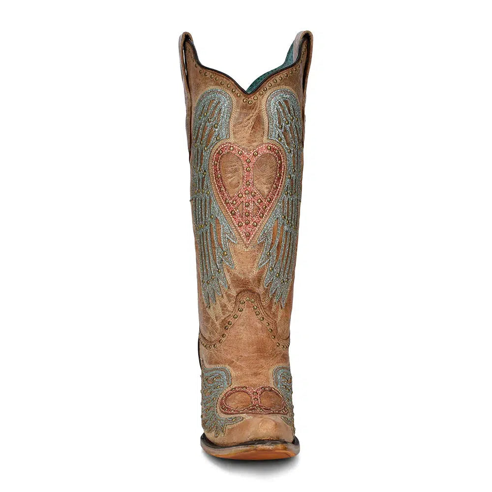 Women's Corral Brown Western Cowgirl Leather Studded Boots - Stylish & Comfortable for Rodeo, Country Dancing & Everyday Wear
