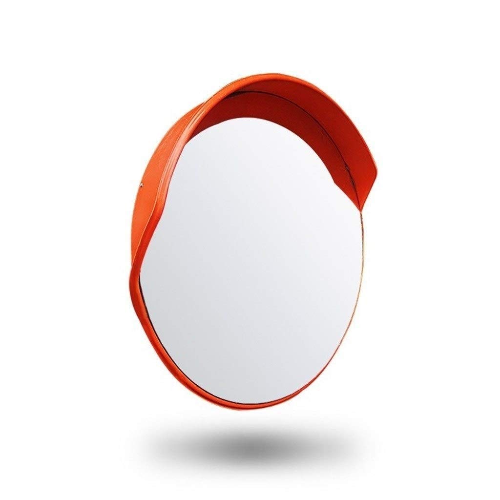 Wide Angle Traffic Safety Mirror - 45cm Red Plastic Convex Mirror for Transport, Circulation Halls & Hospitals - Durable & High Visibility for Enhanced Security