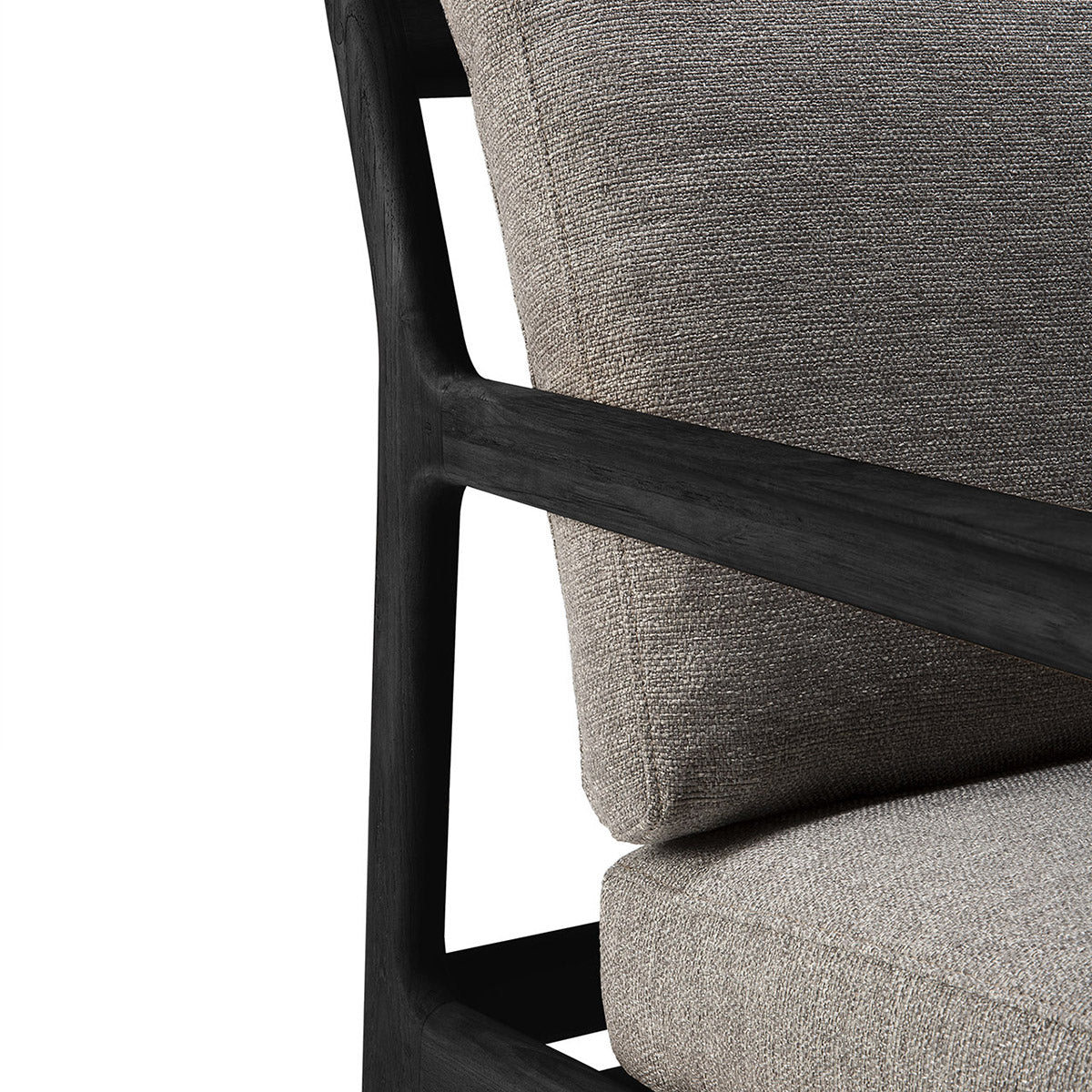 Outdoor 3-Seater Sofa with Jack Fabric - Teak Black & Mocha - Perfect for Patio, Garden, and Backyard Relaxation