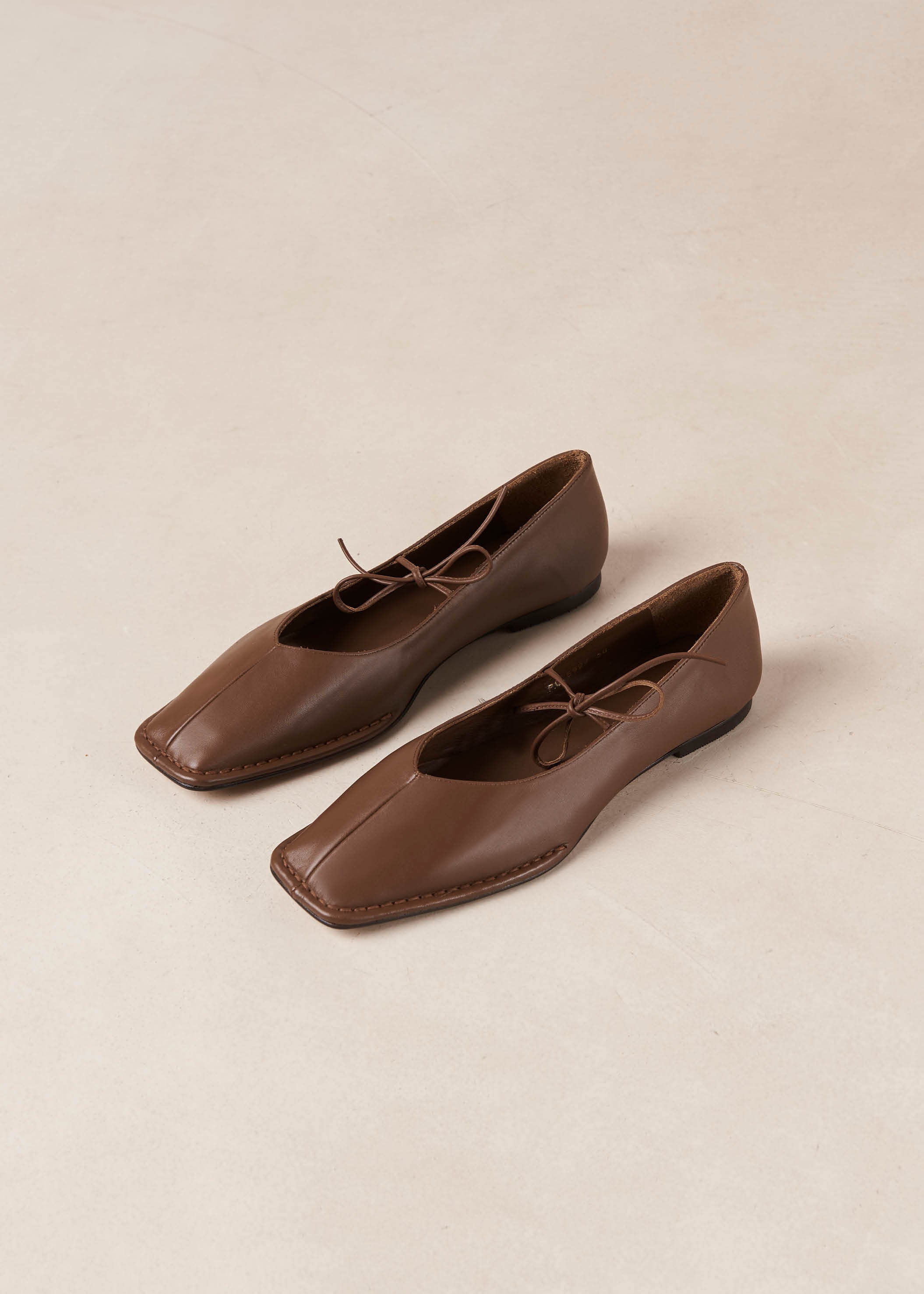 Sway Leather Flats for Women - Comfortable Chestnut Brown Ballet Shoes | Perfect for Work, Casual Wear & Travel