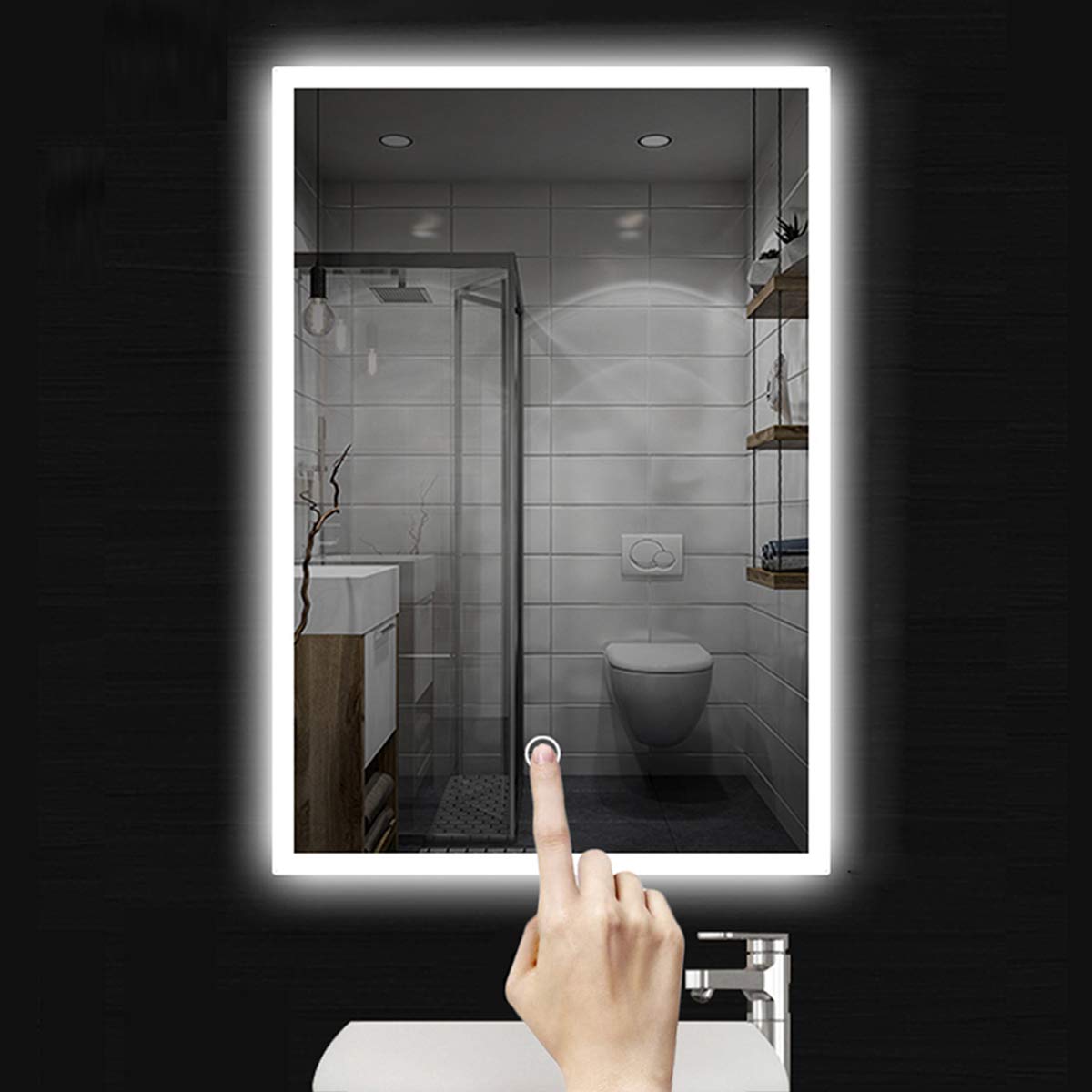 28x20 Inch LED Bathroom Vanity Mirror with Touch Sensor & Dimmable Lights - Wall Mount Makeup Mirror for Home, Spa, Salon, and Hotel Bathrooms