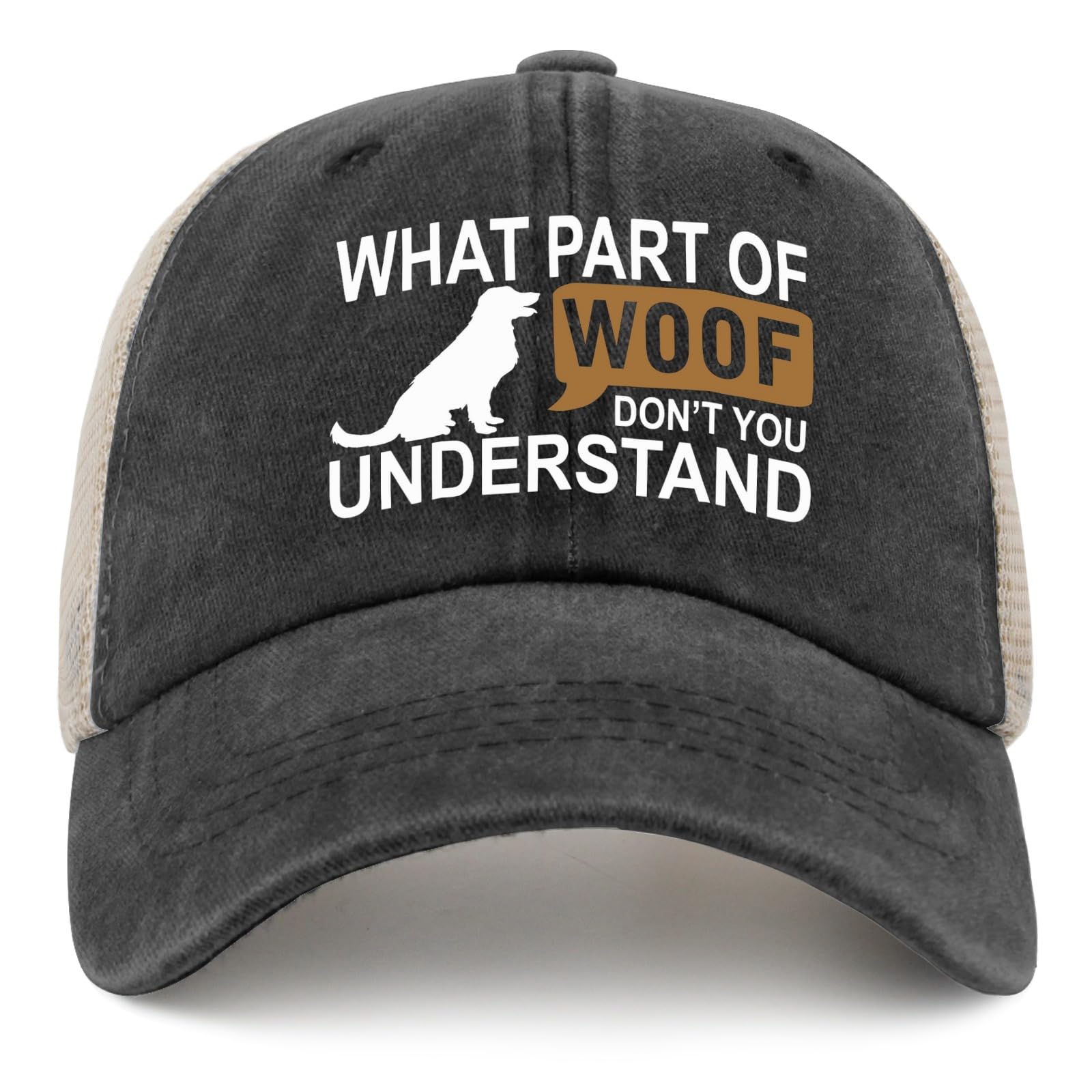 Funny Dog Lover Trucker Hat - All Black Women's Baseball Cap for Camping, Golf, Hiking - Perfect Gift for Female Outdoor Enthusiasts | Great for Adventures, Sports & Casual Wear