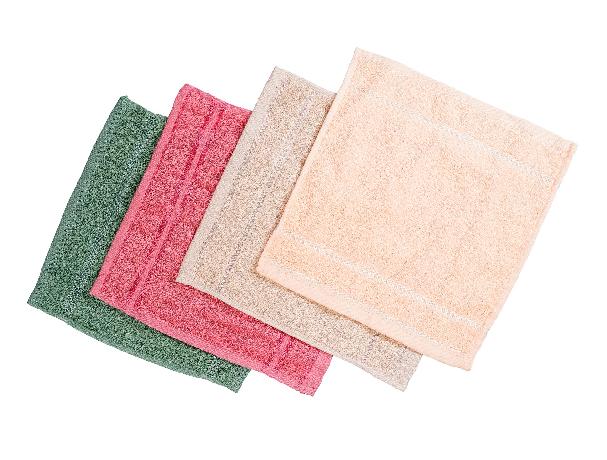 GRGRASP Thread That Bind Relations 100% Cotton Face Towel Set of 12 Pcs, 300 GSM, 27x27 cm, Multi-Color, Perfect for Gym, Travel, and Spa