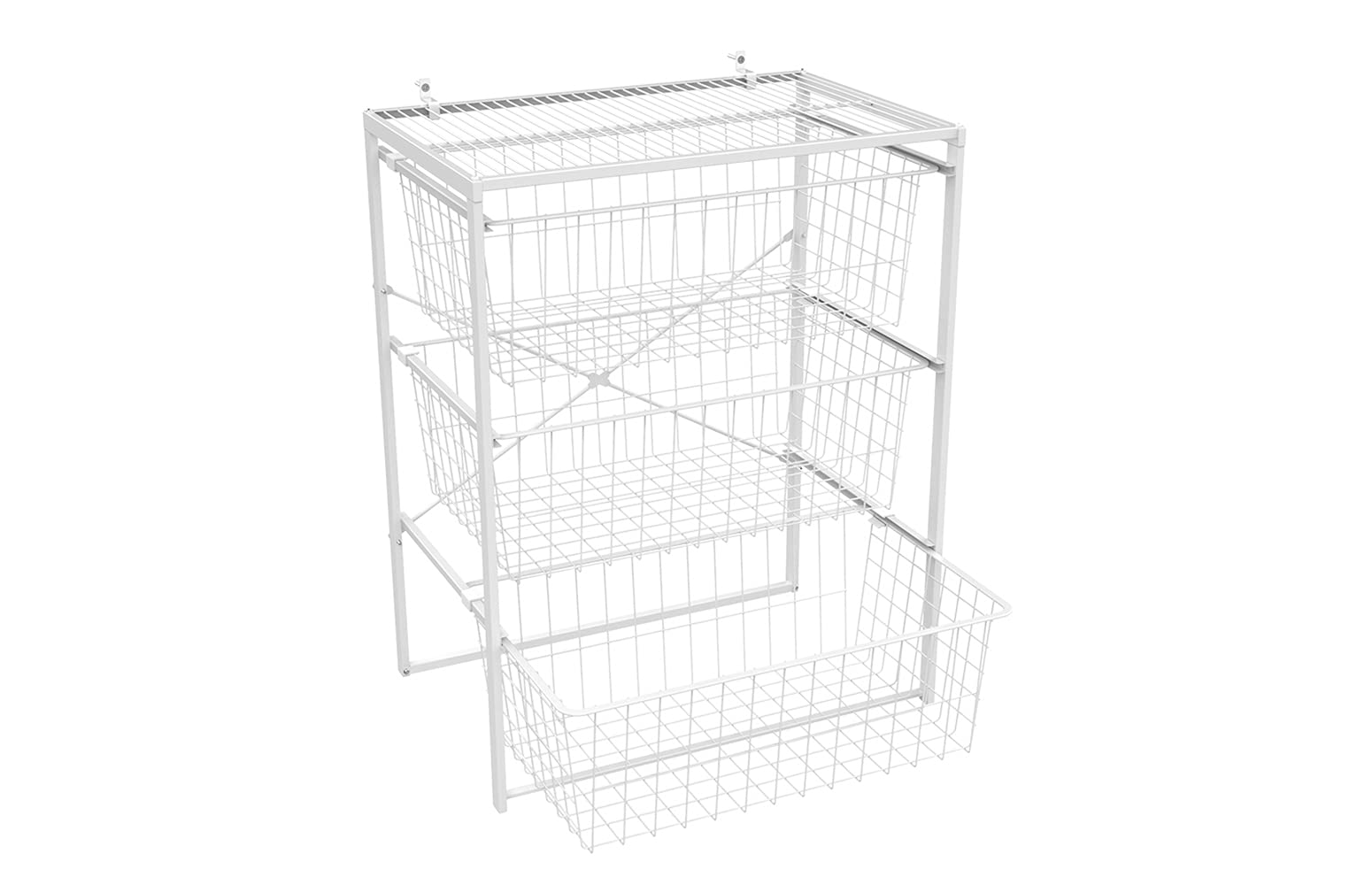 ClosetMaid 3-Tier Wire Basket Drawer Organizer - Steel Storage Shelf for Pantry, Closet & Laundry Room - Easy Assembly White Space Saver - Perfect for Bedroom, Bathroom & Kitchen Organization