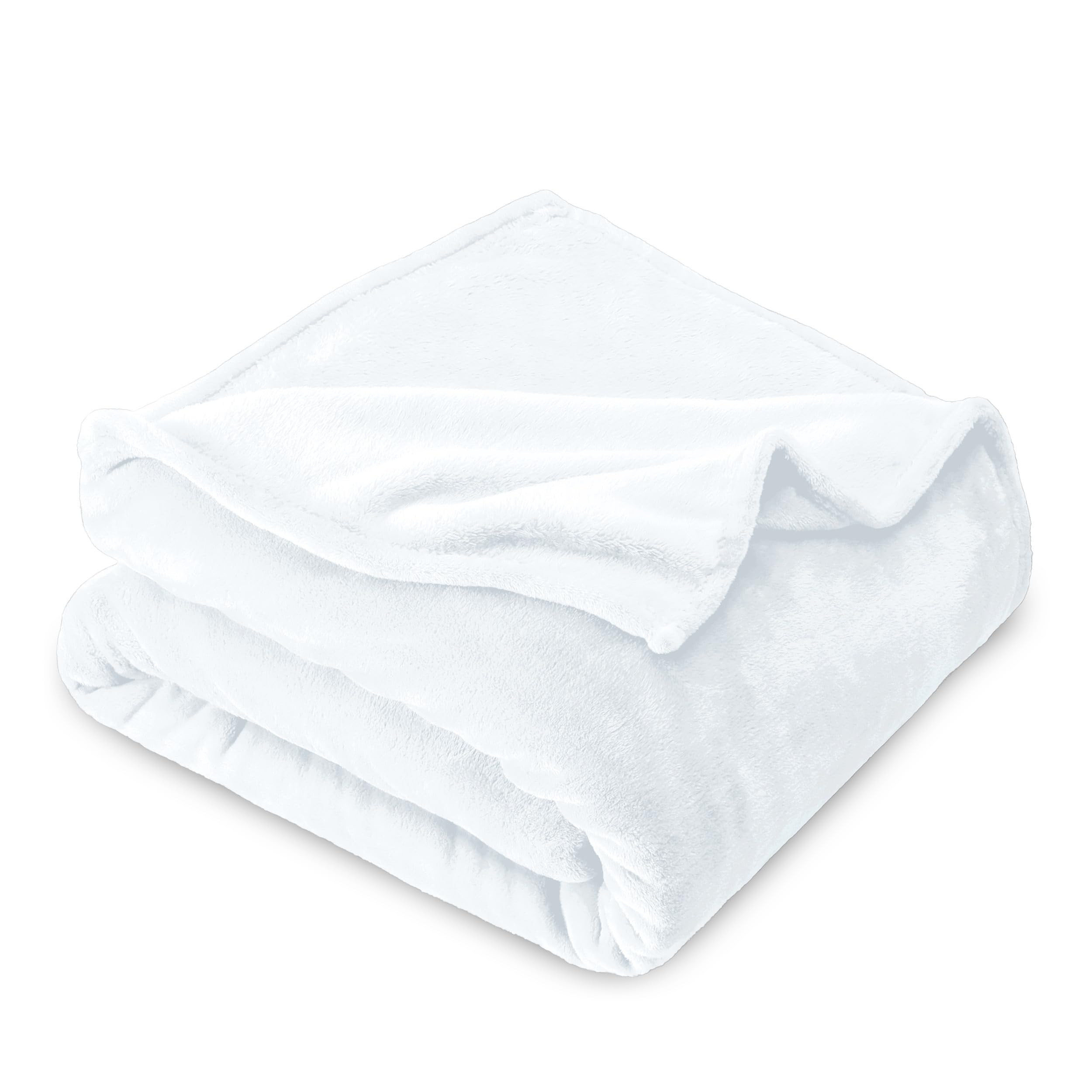 Bare Home Ultra Soft Fleece Blanket - King Size White Microplush Throw Blanket for Bed, Sofa & Couch | Cozy Warm Blanket for Movie Nights, Camping, Travel & Home Decor | Lightweight & Plush