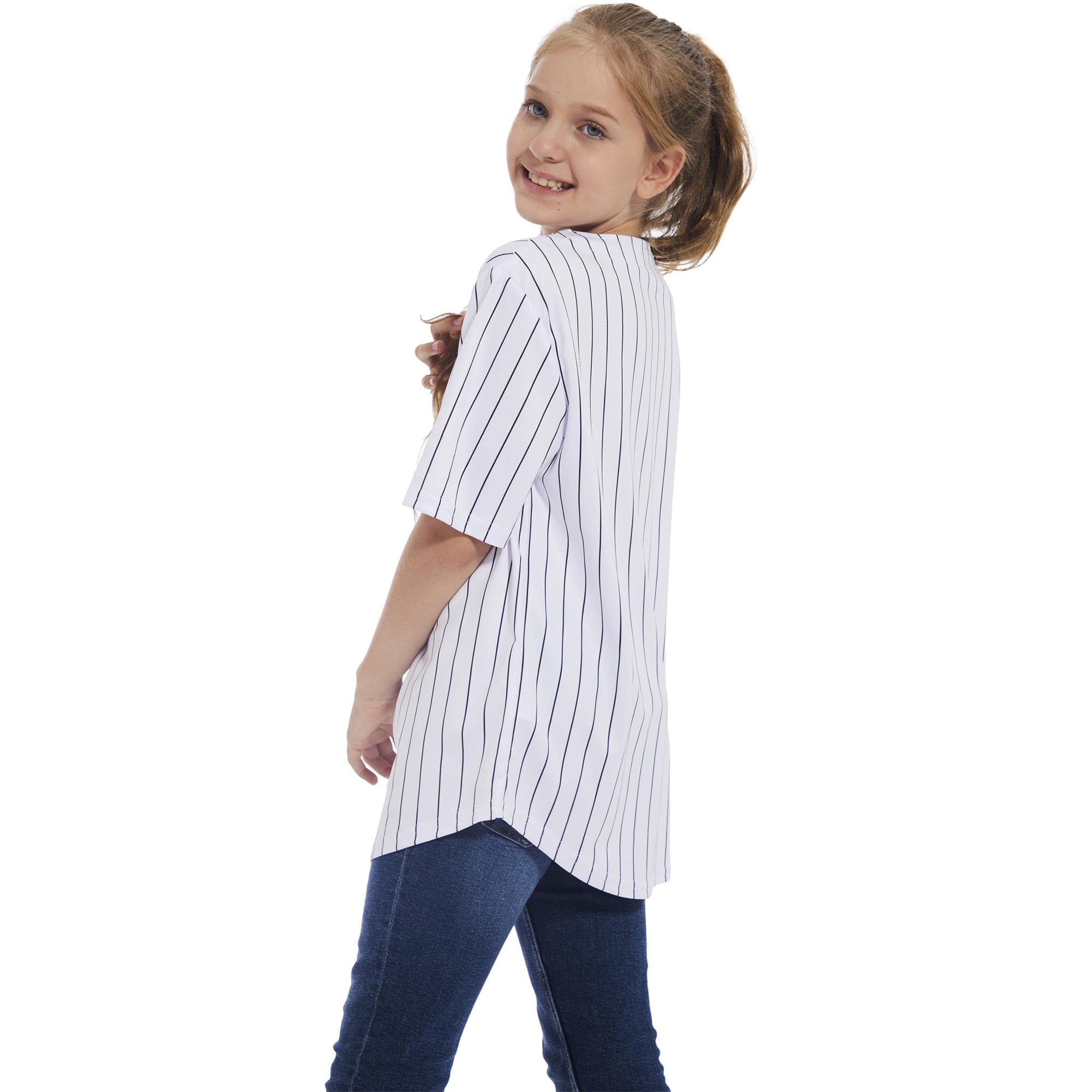 Trendy Kids Baseball Jersey Button-Up T-Shirt - Boys & Girls Short Sleeve Hip Hop Tee in Black & White | Perfect for Baseball Games, Hip Hop Dance & Casual Wear