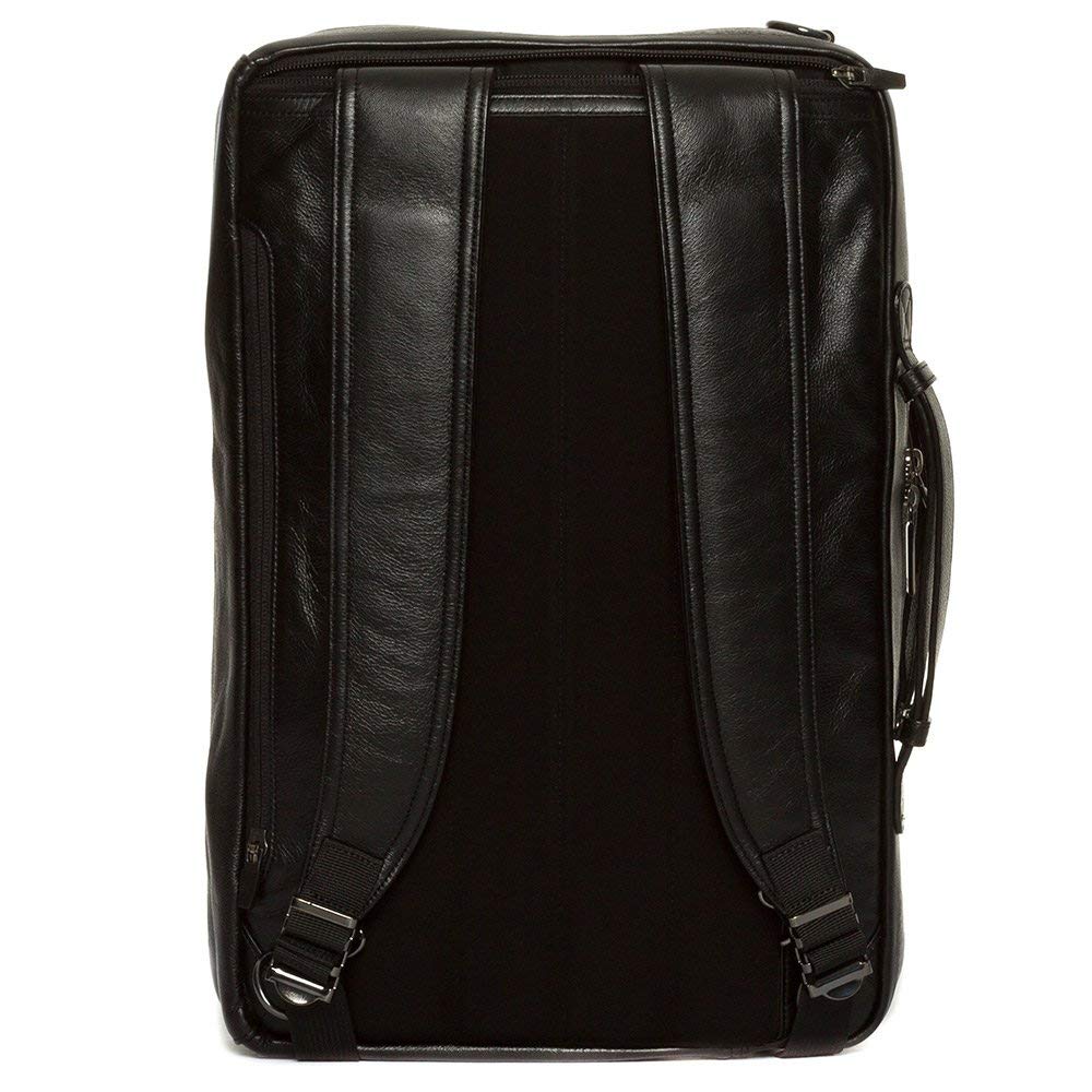 Hook and Albert Premium Leather 3-Way Convertible Carryall Bag - Black | Business Travel & Commuter Essentials Organizer | Perfect for Work, Gym & Weekend Getaways