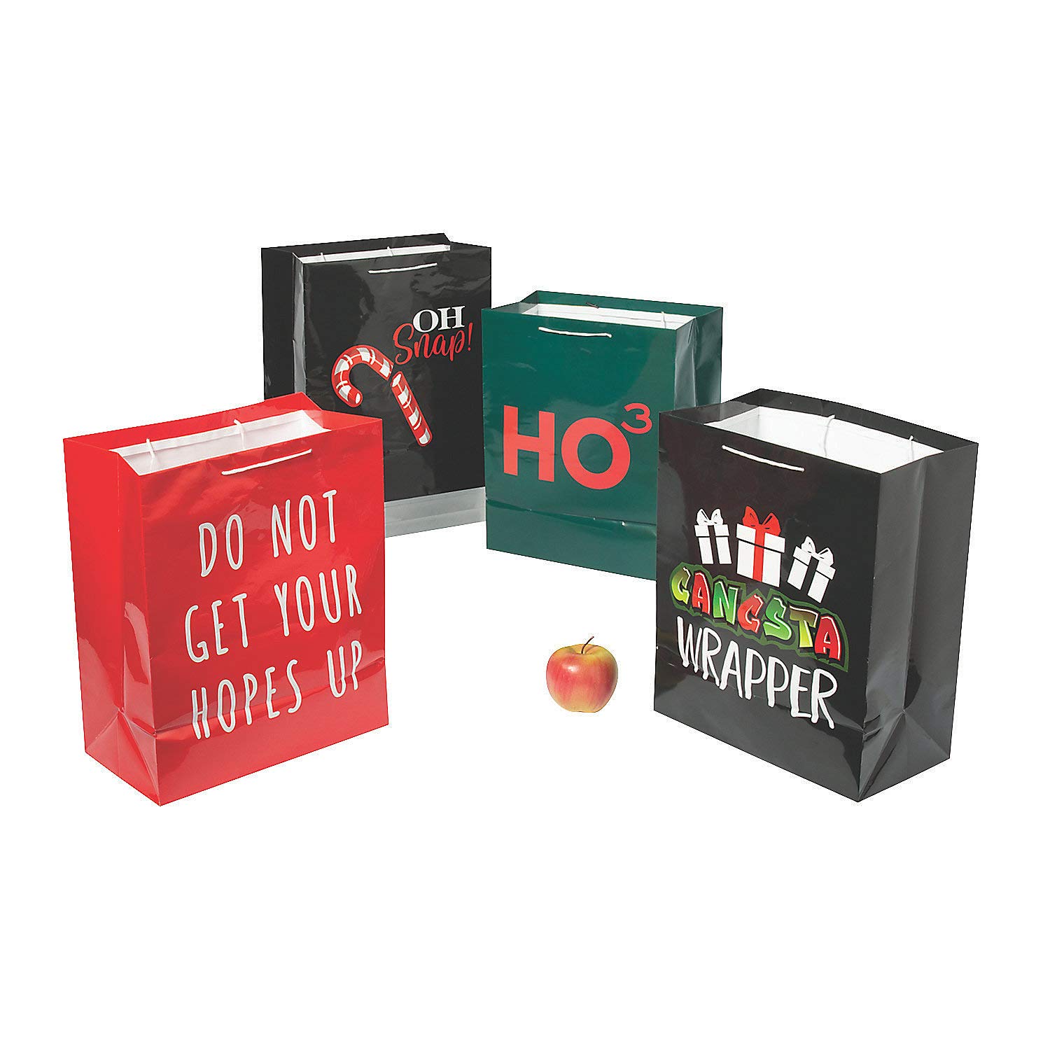 12-Piece Large Funny Christmas Gift Bags Set - Holiday Party Supplies for Xmas Gifts, Stocking Stuffers & Festive Celebrations