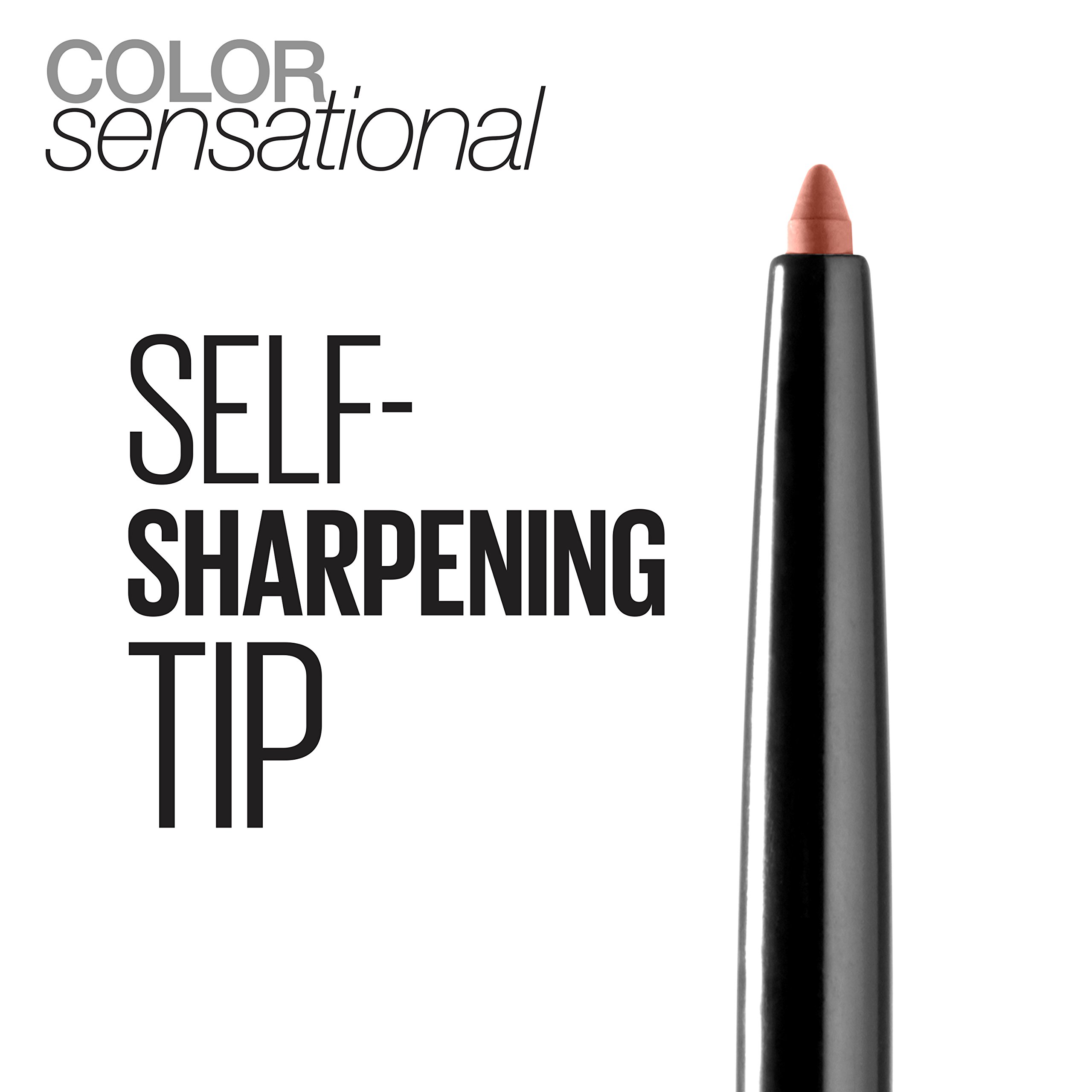 Maybelline Color Sensational Shaping Lip Liner - Self-Sharpening Tip, Beige Babe Nude Shade, 1 Count | Perfect for Everyday Wear & Makeup Looks