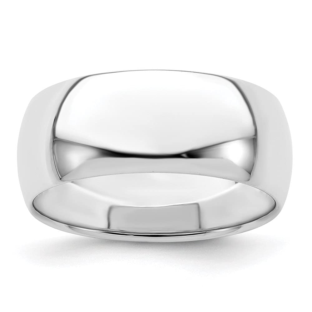 Diamond2Deal 8mm Solid 925 Sterling Silver Half-Round Wedding Band Ring for Men & Women - Perfect for Engagement, Anniversary, and Everyday Wear