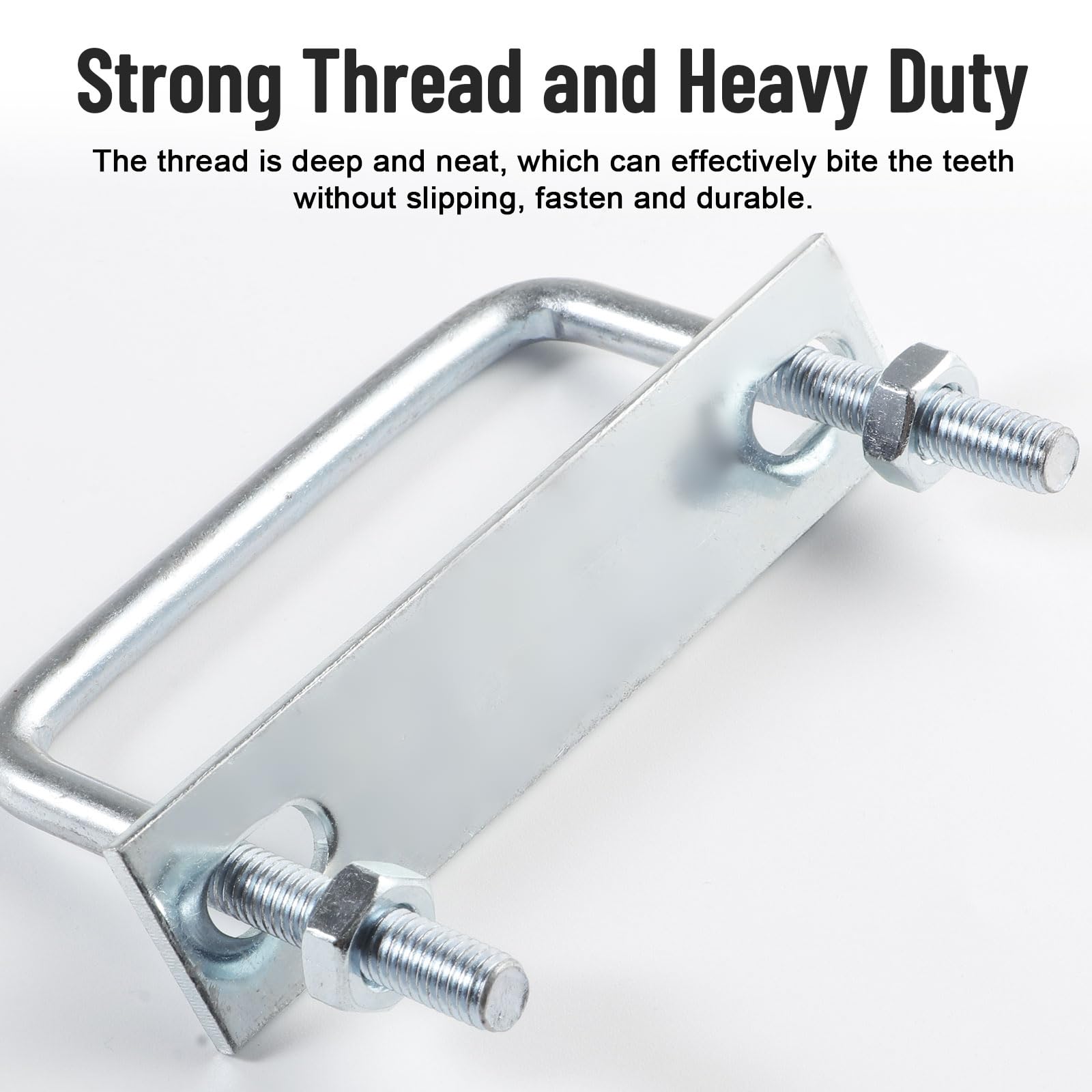 Polifish 6 Pack M8 x 82 x 75mm Zinc Plated Steel Square U-Bolts with Nuts & Washers - Heavy Duty U-Bolt Clamps for Auto, Trailer, Boat, RV, and Truck Tie Down Applications (Secure Cargo, Axles, and Suspension Systems)