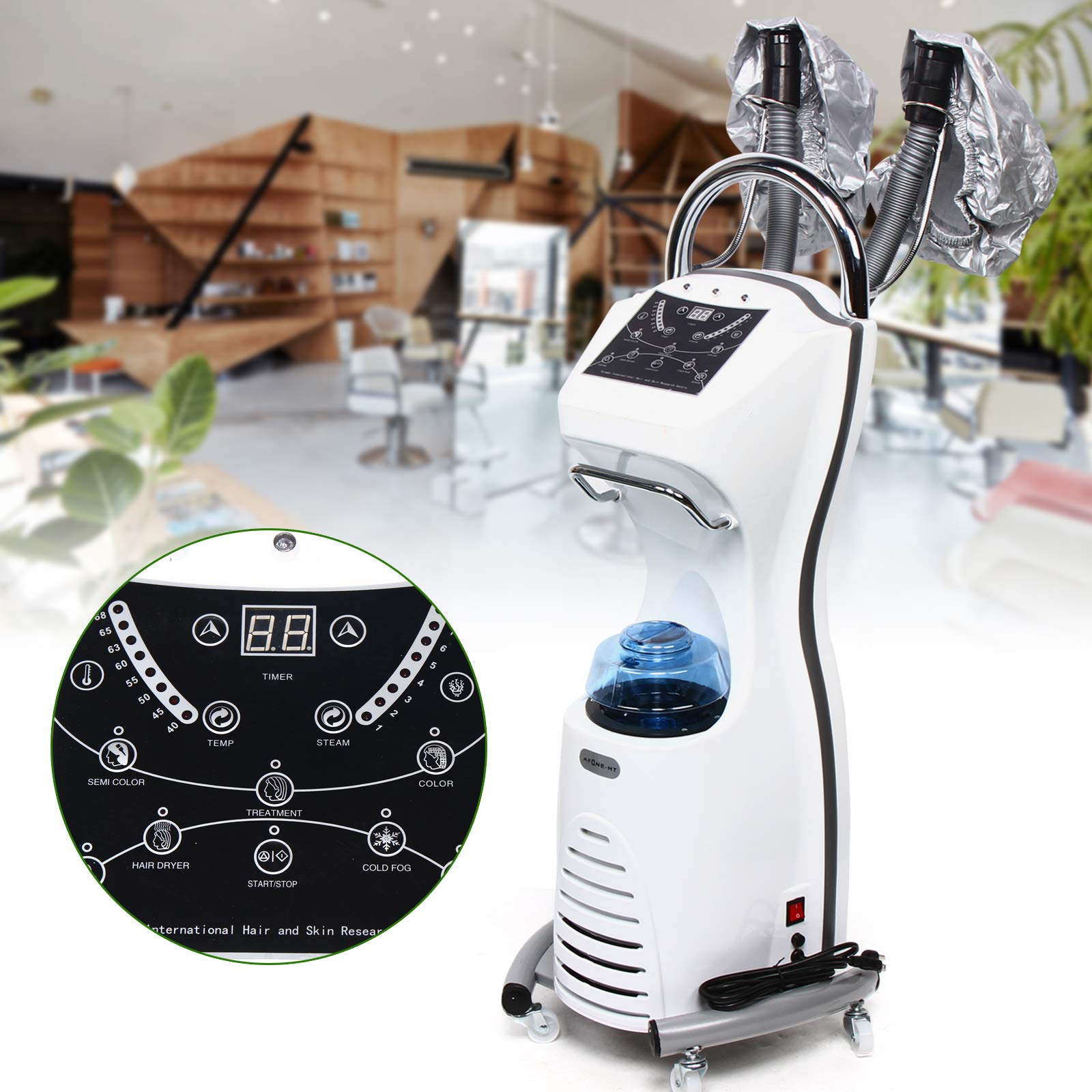 7-in-1 Standing Hair Steamer & Hooded Hair Dryer - Professional Salon Hair Color Processor & Treatment Machine for Deep Conditioning | Perfect for SPA, Home Salon & Hair Care Treatments