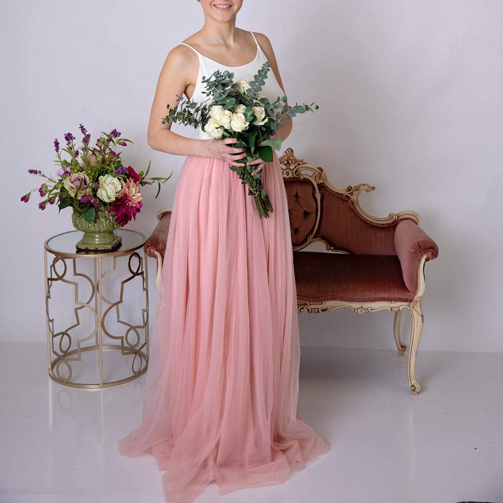 WDPL 3-Layer Soft Tulle Maxi Skirt for Women | Elegant Long Wedding Bridal Skirt | Perfect for Bridal Showers, Formal Dances & Evening Events