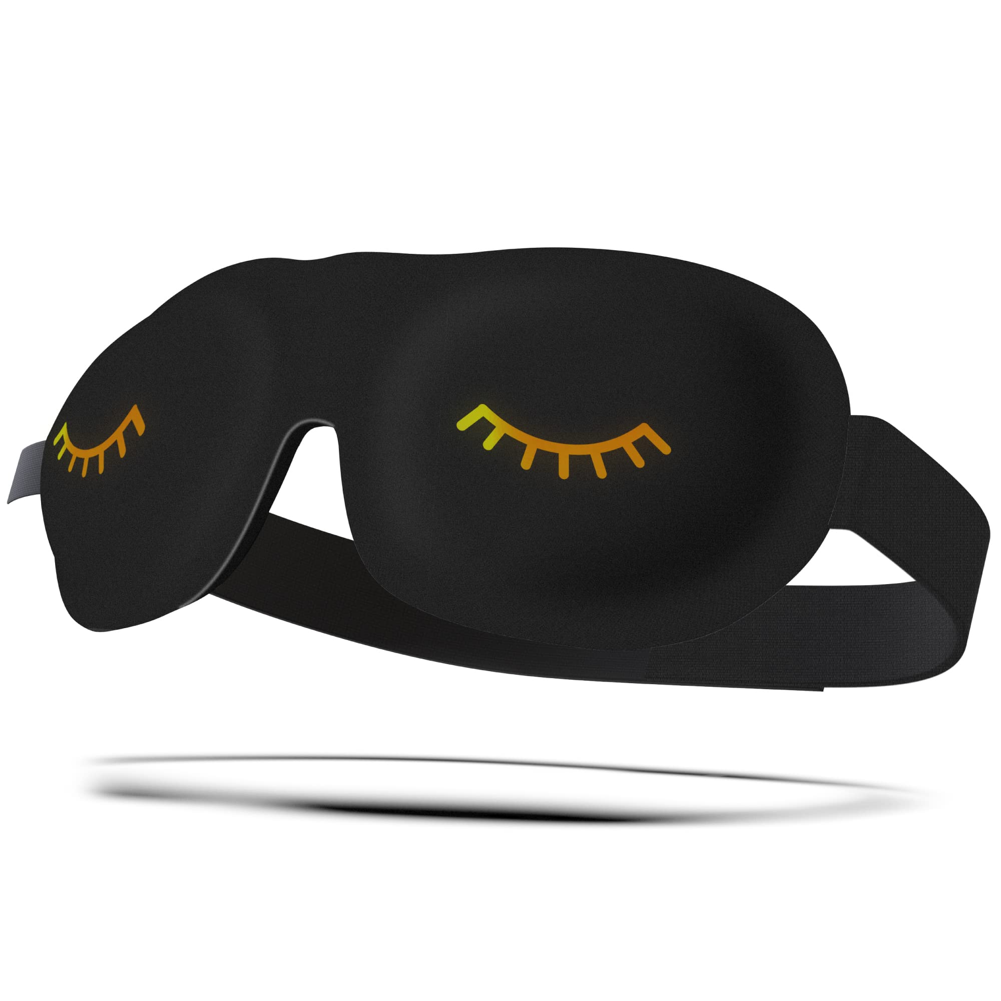SMUG 100% Blackout Sleep Mask for Men & Women - Eyelash Friendly Contoured Eye Mask with Adjustable Straps | Travel Sleeping Blindfold for Deep Sleep & Relaxation | Perfect for Nighttime Rest, Naps, Airplane Travel & Meditation (Black)