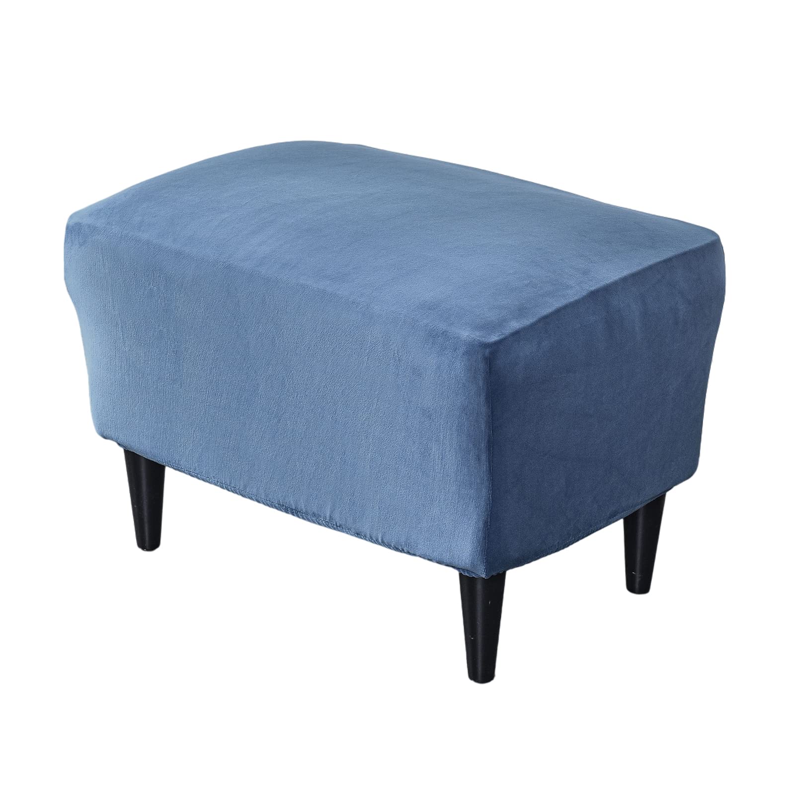 Premium Velvet Ottoman Chair Cover X-Large - Stretchable Rectangle Storage Stool Slipcover with Elastic Bottom - Footrest & Sofa Protector for Living Room, Bedroom, Nursery Decor