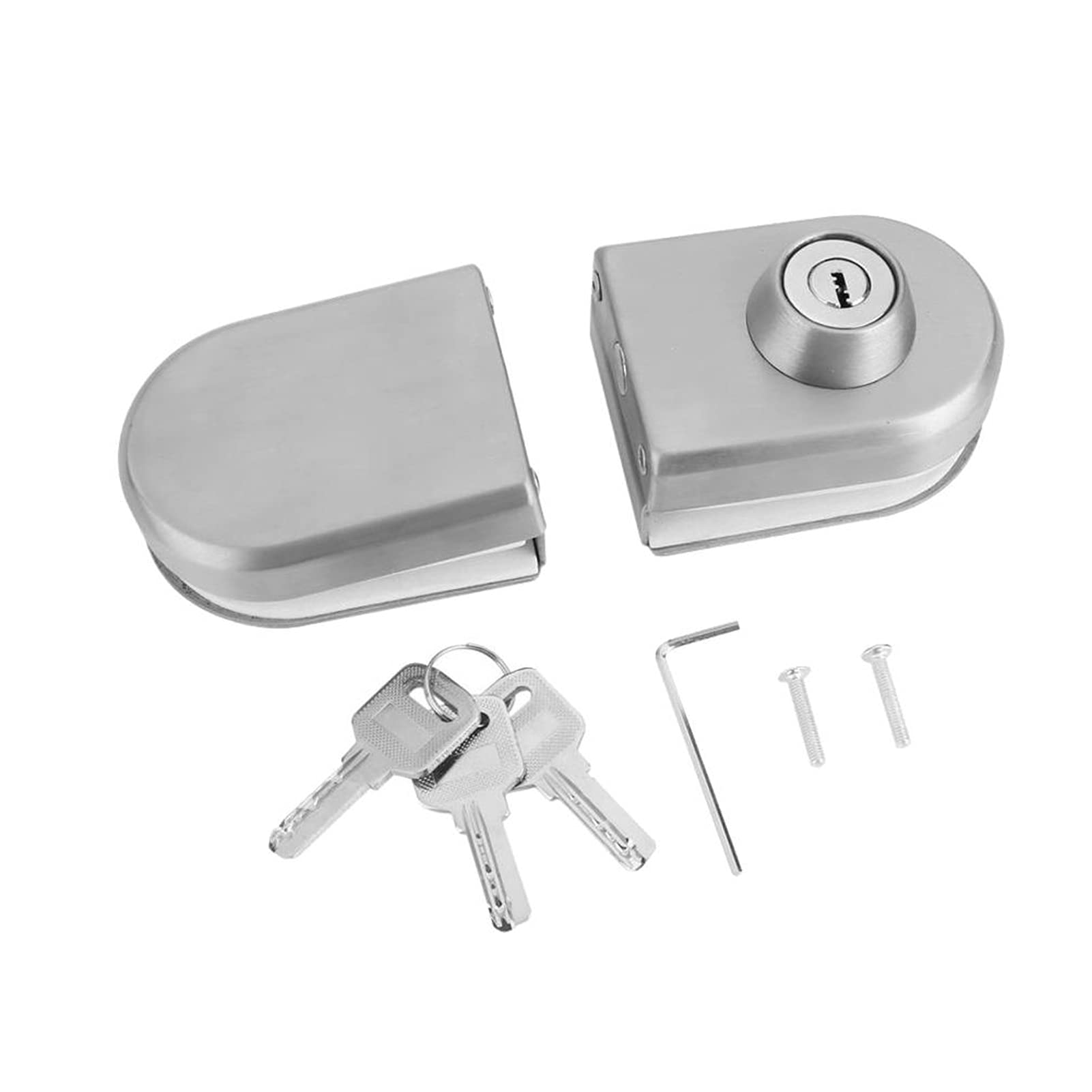 10-12mm Stainless Steel Glass Door Lock with Keys - Secure Sliding Glass Doors for Home, Hotel & Bathroom Use - Easy Open/Close Mechanism for Privacy & Safety