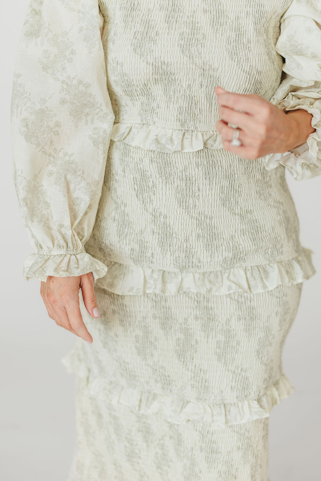 Chloe Midi Dress in Sage Green - Bump Friendly Maternity Dress for Pregnancy, Nursing & Special Occasions | Flowy A-Line Silhouette for Comfort & Style