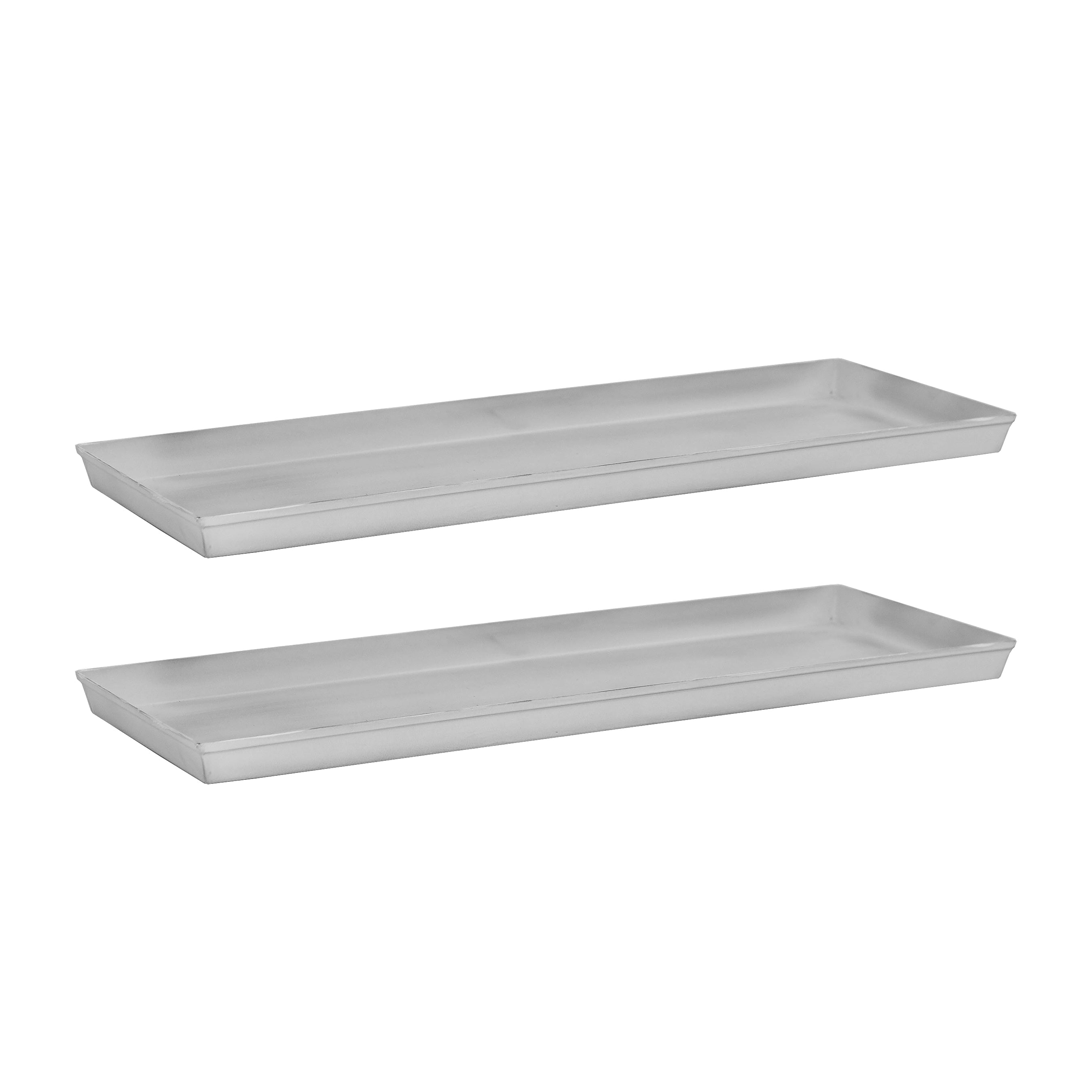 Medium Flower Box Tray Set of 2 - Rustic Wooden Planter Box for Indoor/Outdoor Decor - Perfect for Windowsill, Table Centerpiece, or Garden Display by Achla Designs