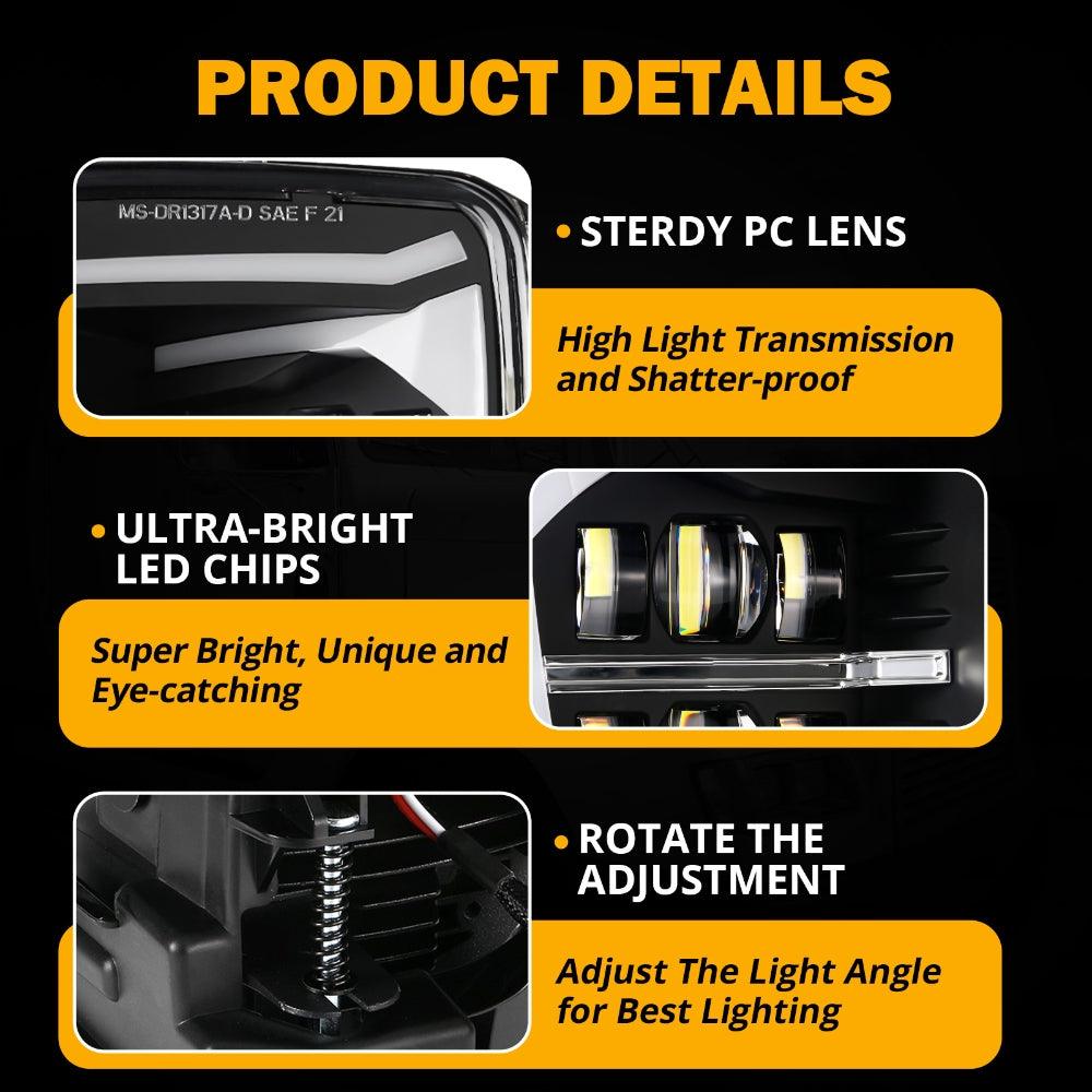 2-Pack DOT Approved LED Fog Lights with DRL for 2013-2018 Dodge Ram 1500 - Bright Off-Road Lighting for Night Driving & Foggy Conditions