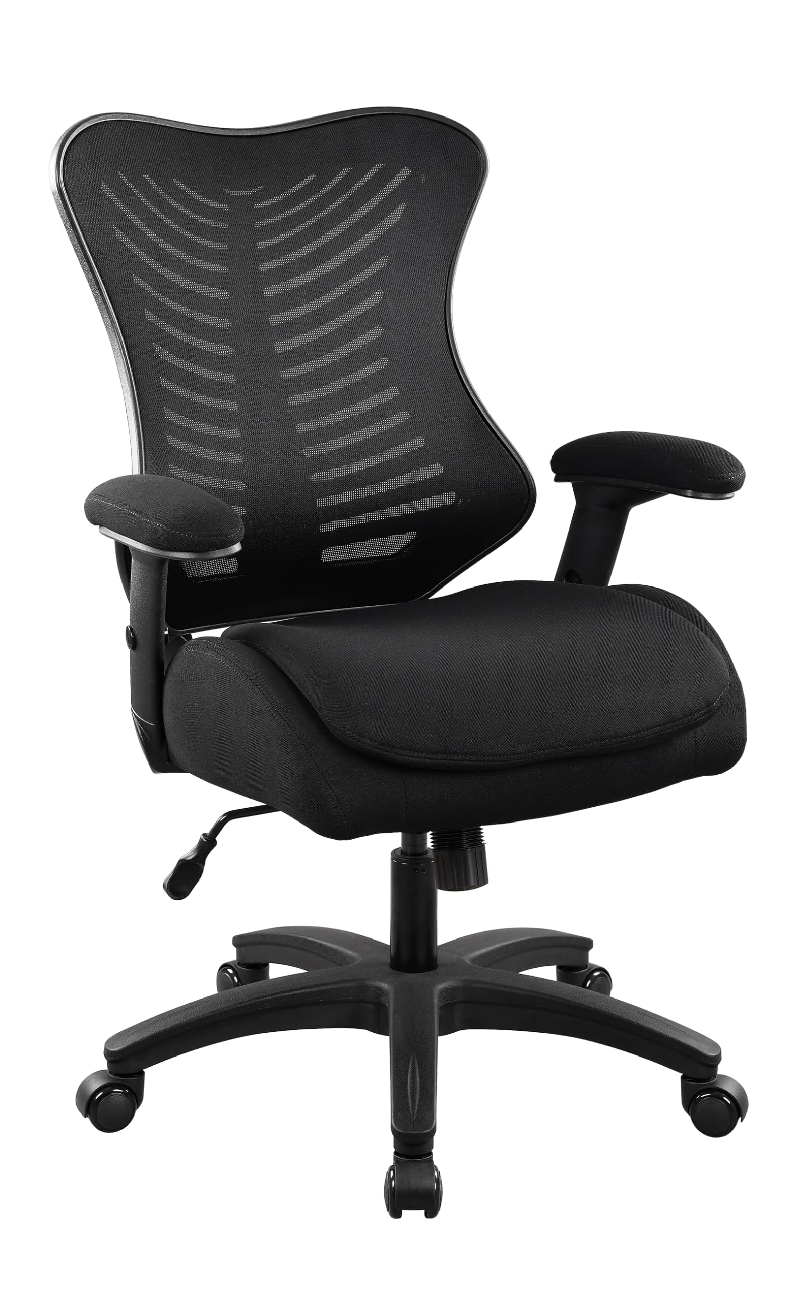 Ergonomic Office Mesh Computer Desk Chair with Lumbar Support Pillow & Double Seat Cushion - Adjustable Height Armrest, Black - Perfect for Home Office, Gaming, and Workspace Comfort