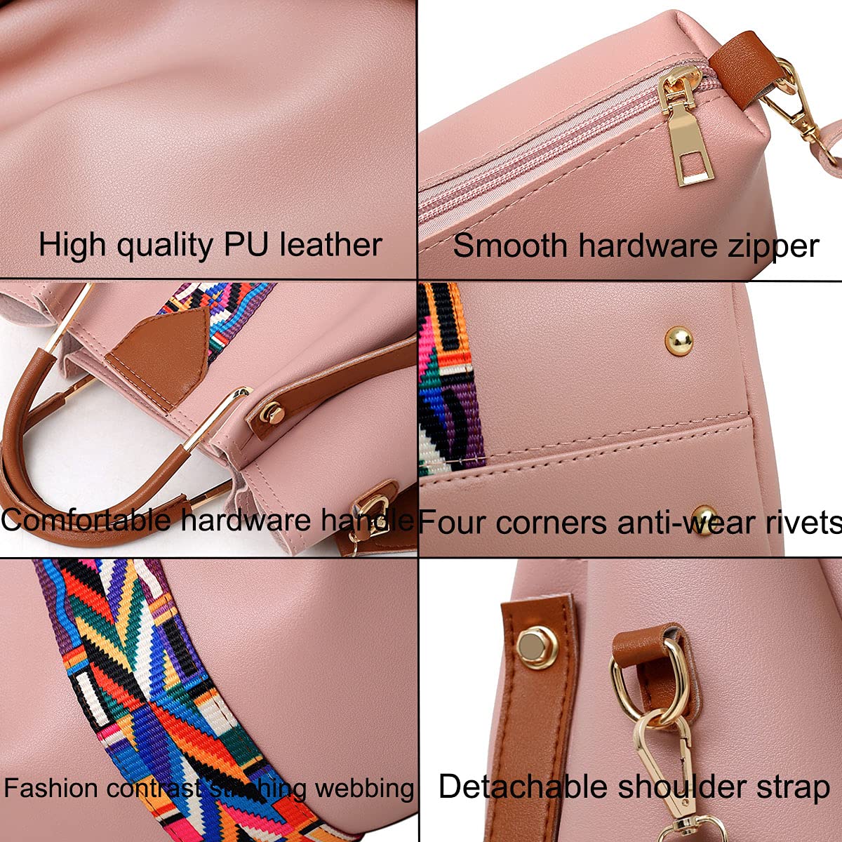 Stylish 4-Piece Women's Handbag Set - Shoulder Bags, Top-Handle Purses, Tote & Satchel for Everyday Use | Perfect for Work, Travel and Casual Outings