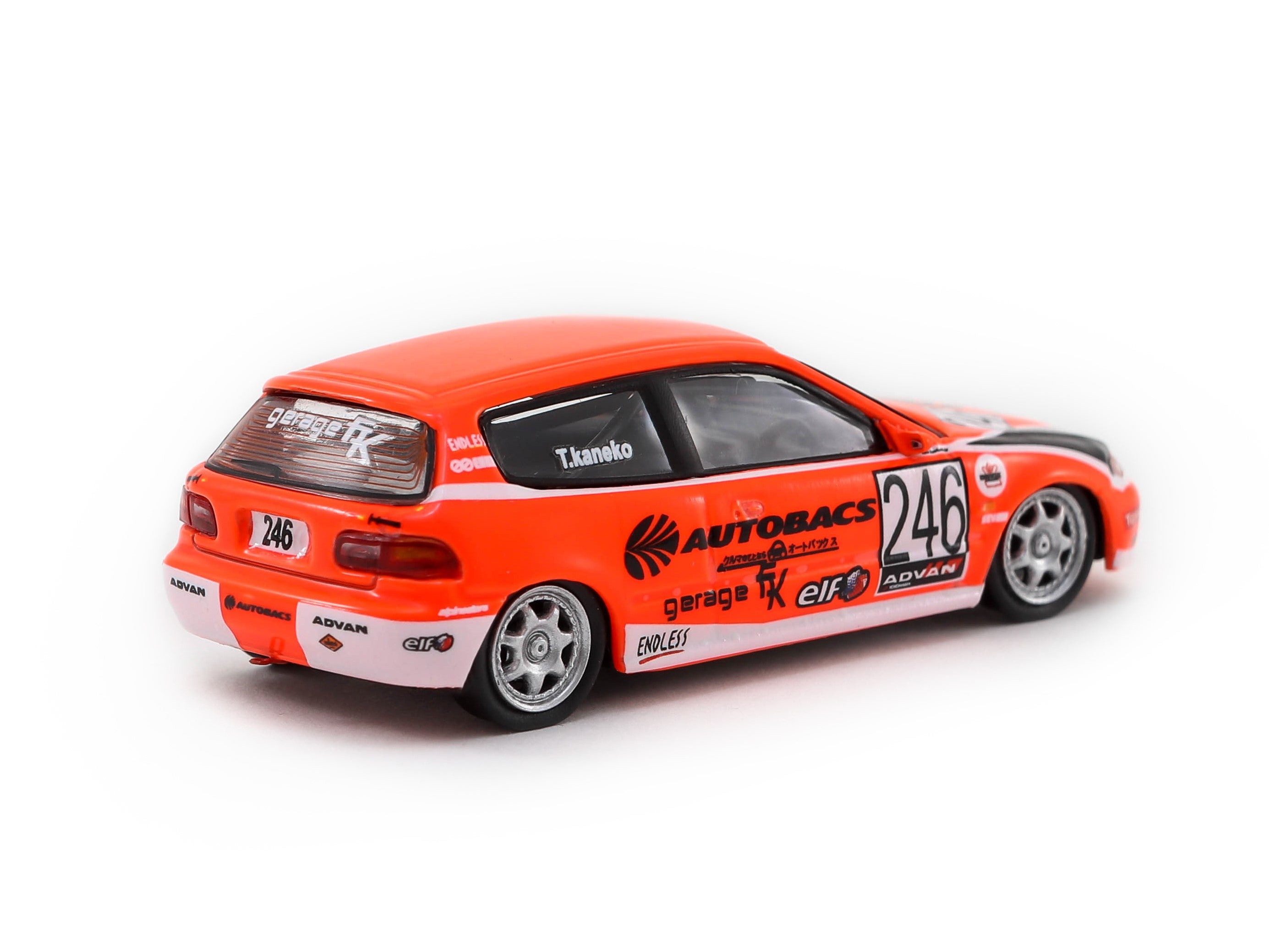 Tarmac Works 1/64 Scale Honda Civic EG6 Motegi Race Car Model - 2010 #246 Diecast Collectible for Car Enthusiasts & Display - Perfect for Racing Fans, Toy Car Collections, and Home/Office Decor