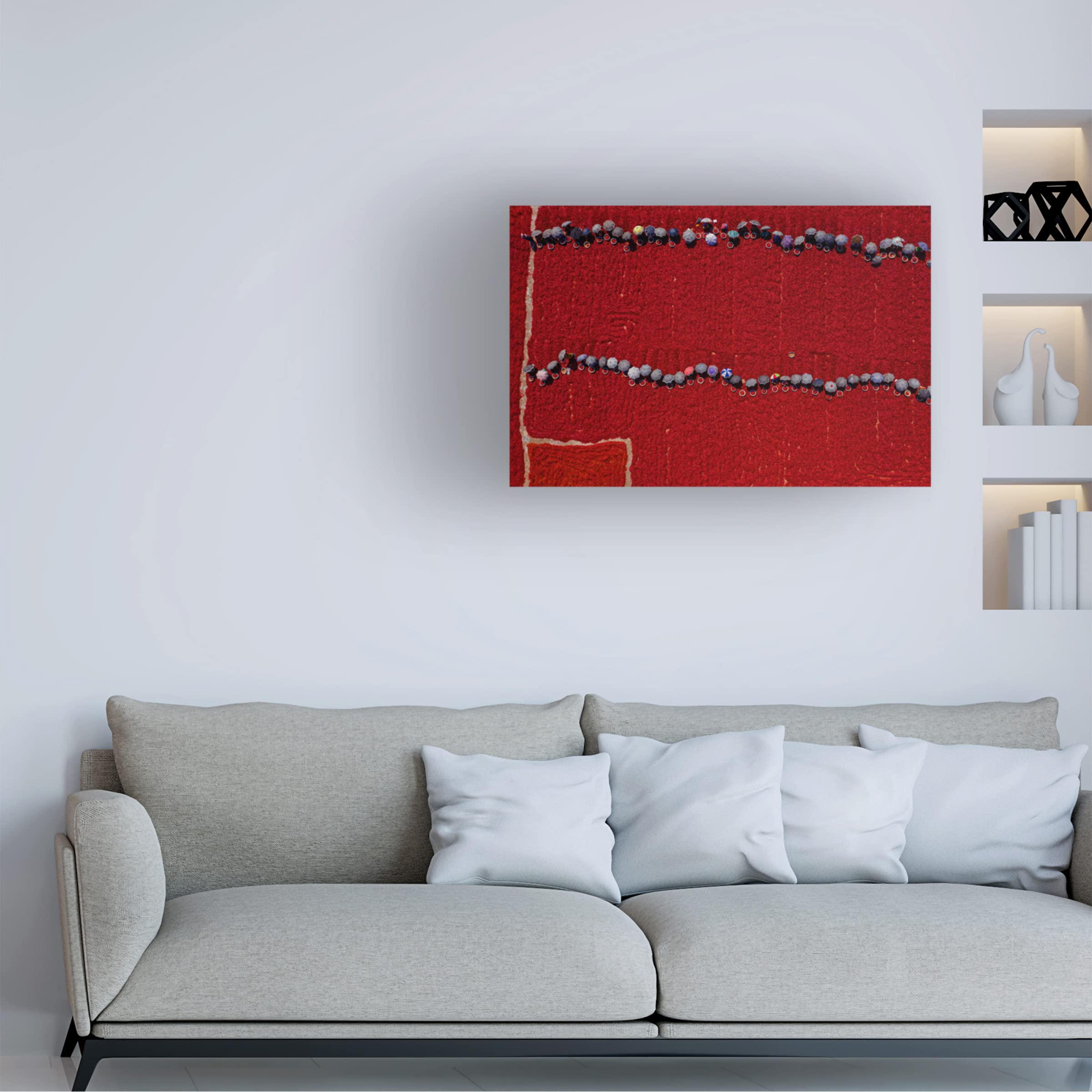 Trademark Fine Art 'Working On Red Chilies' Canvas Wall Art by Azim Khan Ronnie - Vibrant Kitchen Decor & South Asian Inspired Home Décor for Dining Room & Living Room
