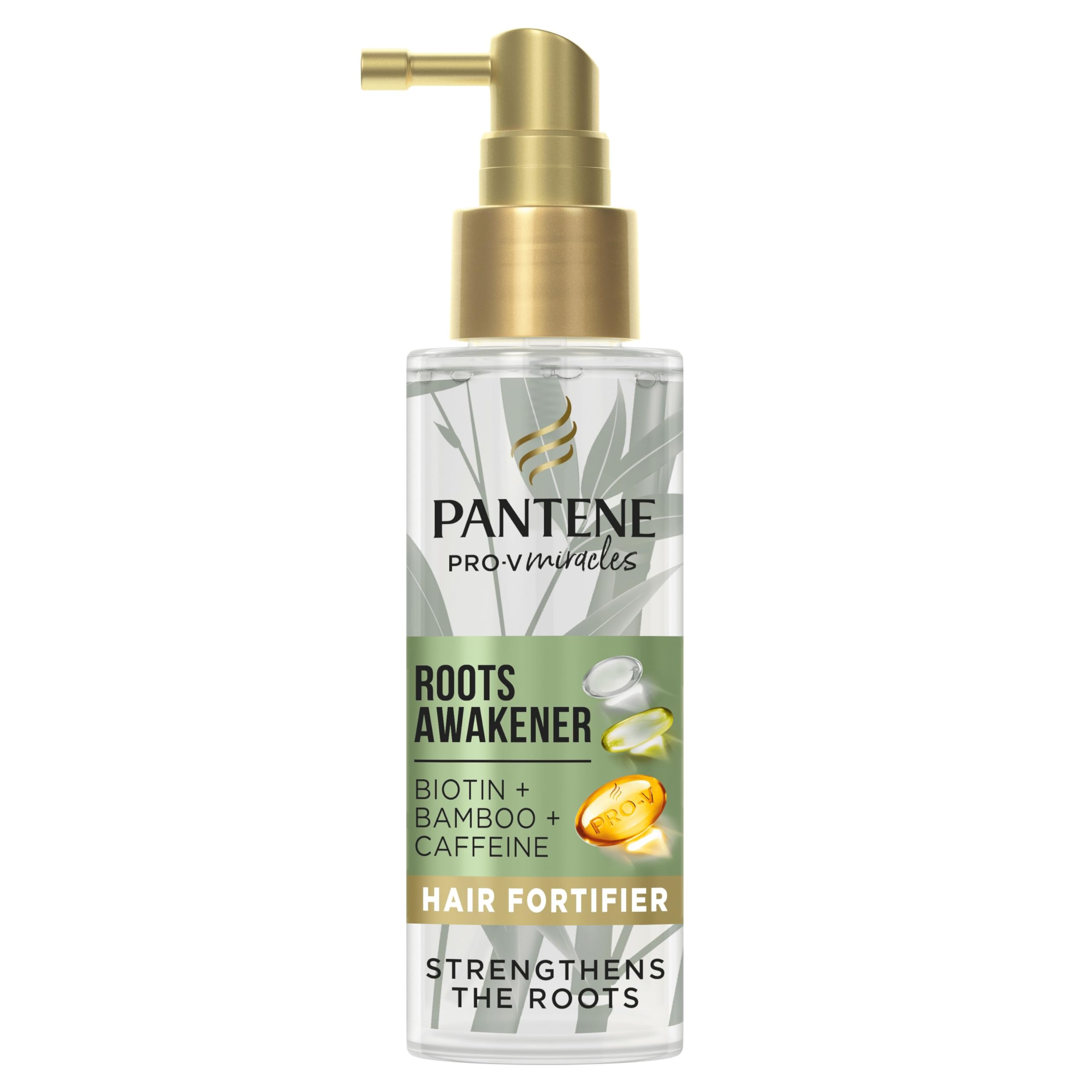 Pantene Roots Awakener Leave-In Hair Thickener with Bamboo, Caffeine & Biotin - Hair Growth Serum for Women - Anti Hair Loss Treatment & Thickening Solution (100ml) - Perfect for Thinning Hair & Daily Volume Boost