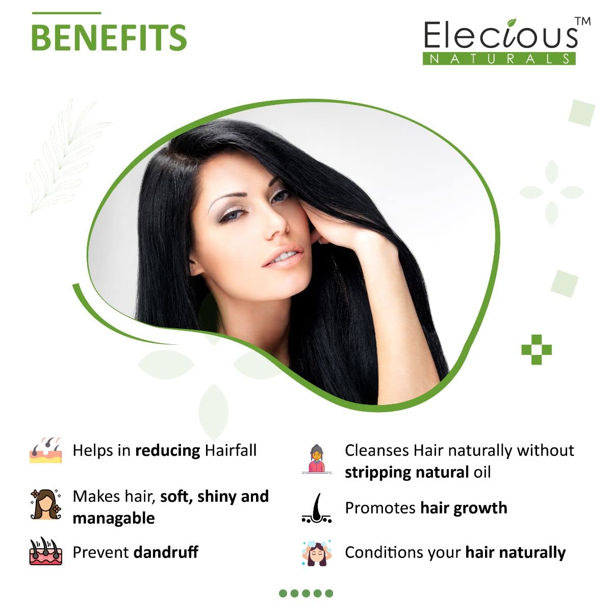 Elecious Naturals Complete Hair Care Combo Kit - 6 Ayurvedic Powders (Amla, Reetha, Shikakai, Methi, Bhringraj, Hibiscus) | 100% Natural & Chemical-Free | Strengthens Hair, Reduces Hair Fall, Promotes Growth | For Shiny, Silky & Healthy Hair | Perfect for Daily Hair Care & Scalp Treatment