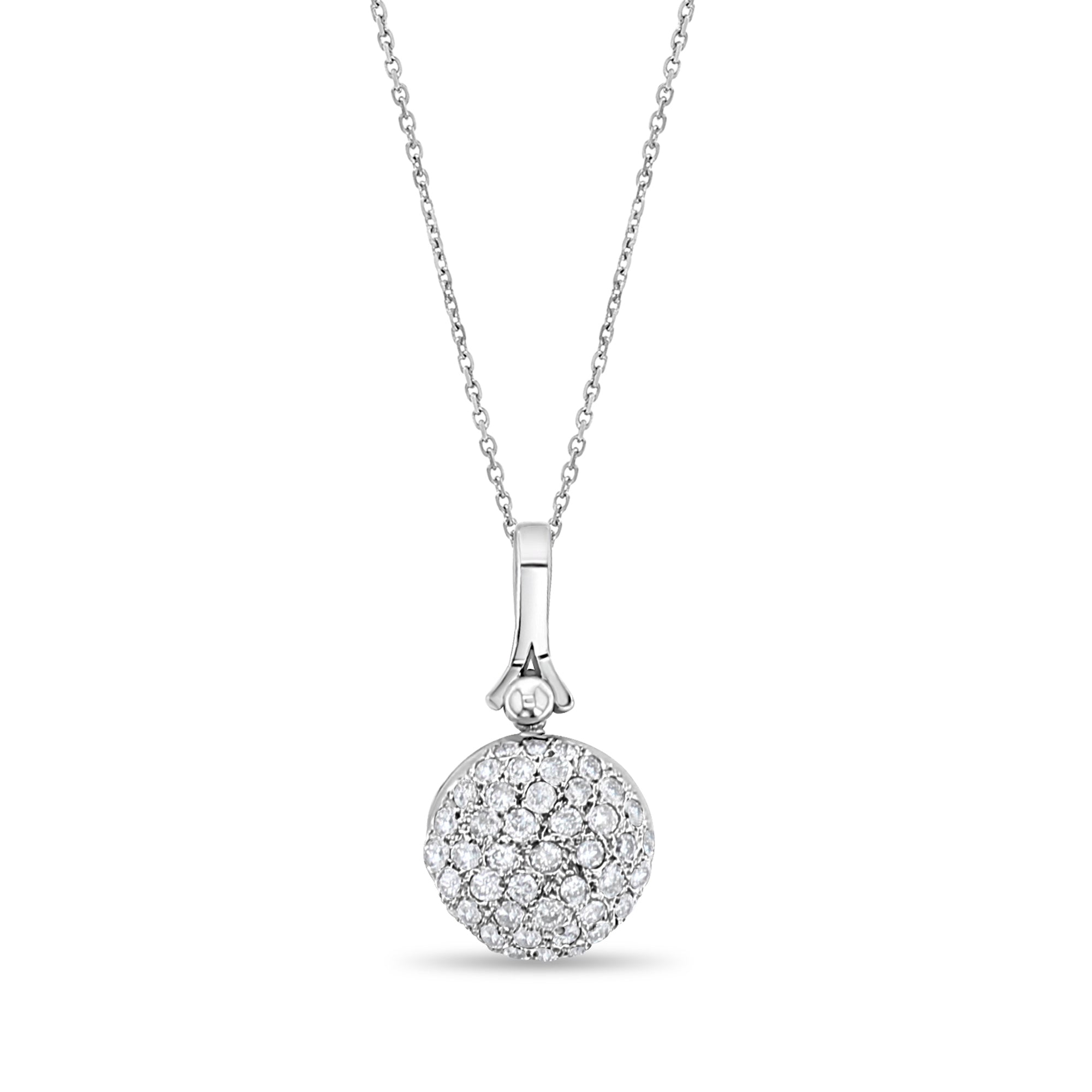 1 Carat Diamond Pave Pendant Necklace - 14K White Gold Sparkling Jewelry for Women - Perfect for Anniversaries, Weddings & Special Occasions