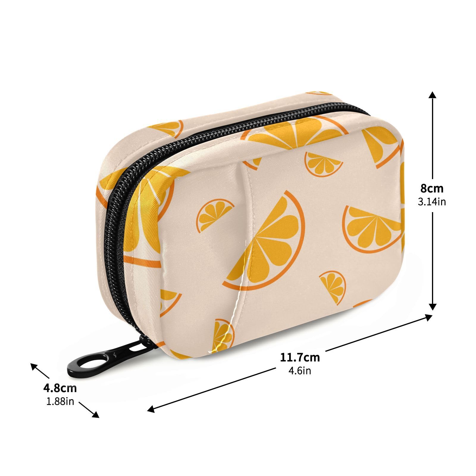 Portable Lemon-Shaped Pill Organizer - Daily Vitamin & Medicine Storage Case with Twill Fabric - Perfect for Travel, Home, and Office Use