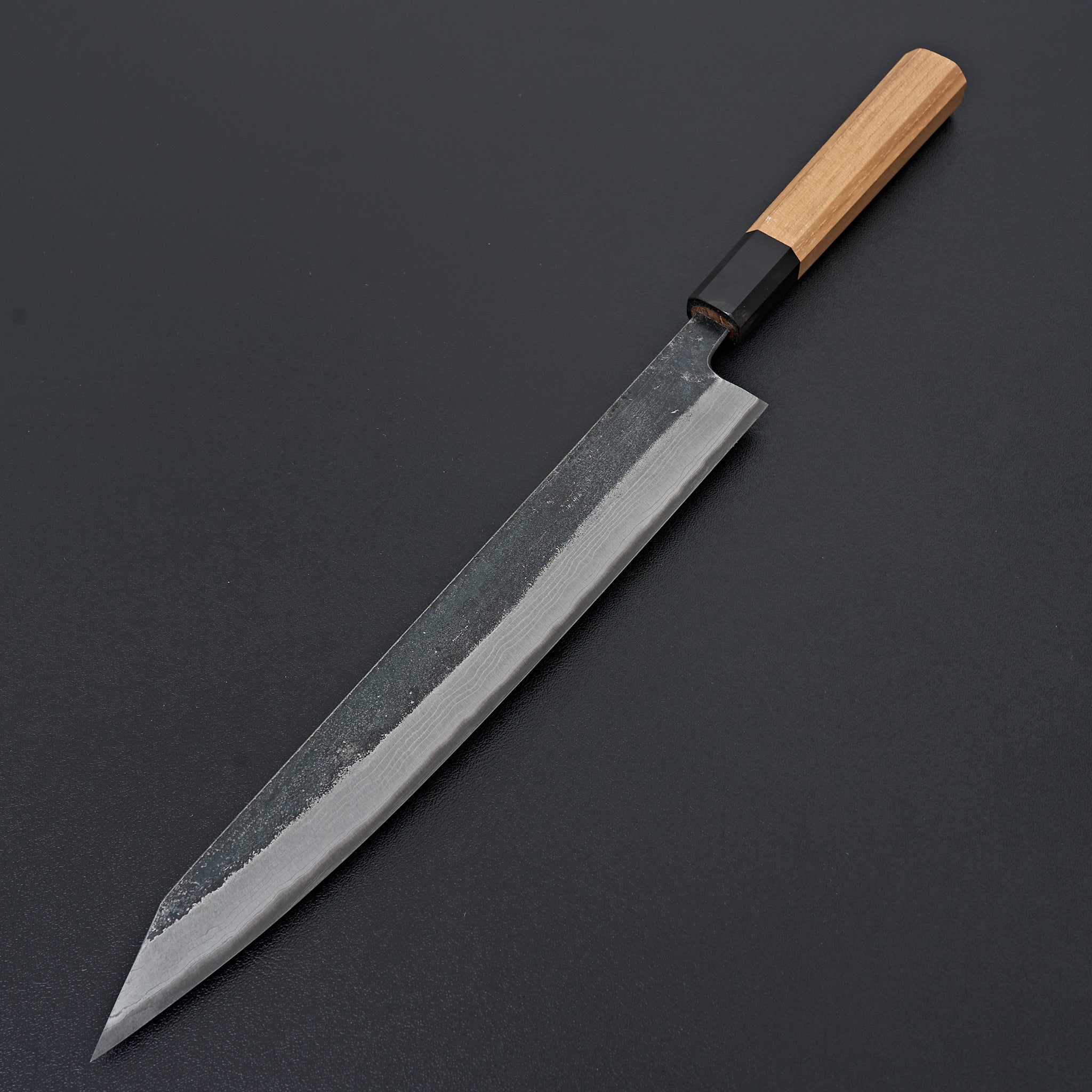 Premium Kumokage Blue #2 Kurouchi Damascus Kiritsuke Sujihiki Knife 250mm - Japanese Handcrafted Chef's Knife for Slicing Meat, Sushi & Precision Cutting - Perfect for Professional Chefs & Home Cooking Enthusiasts