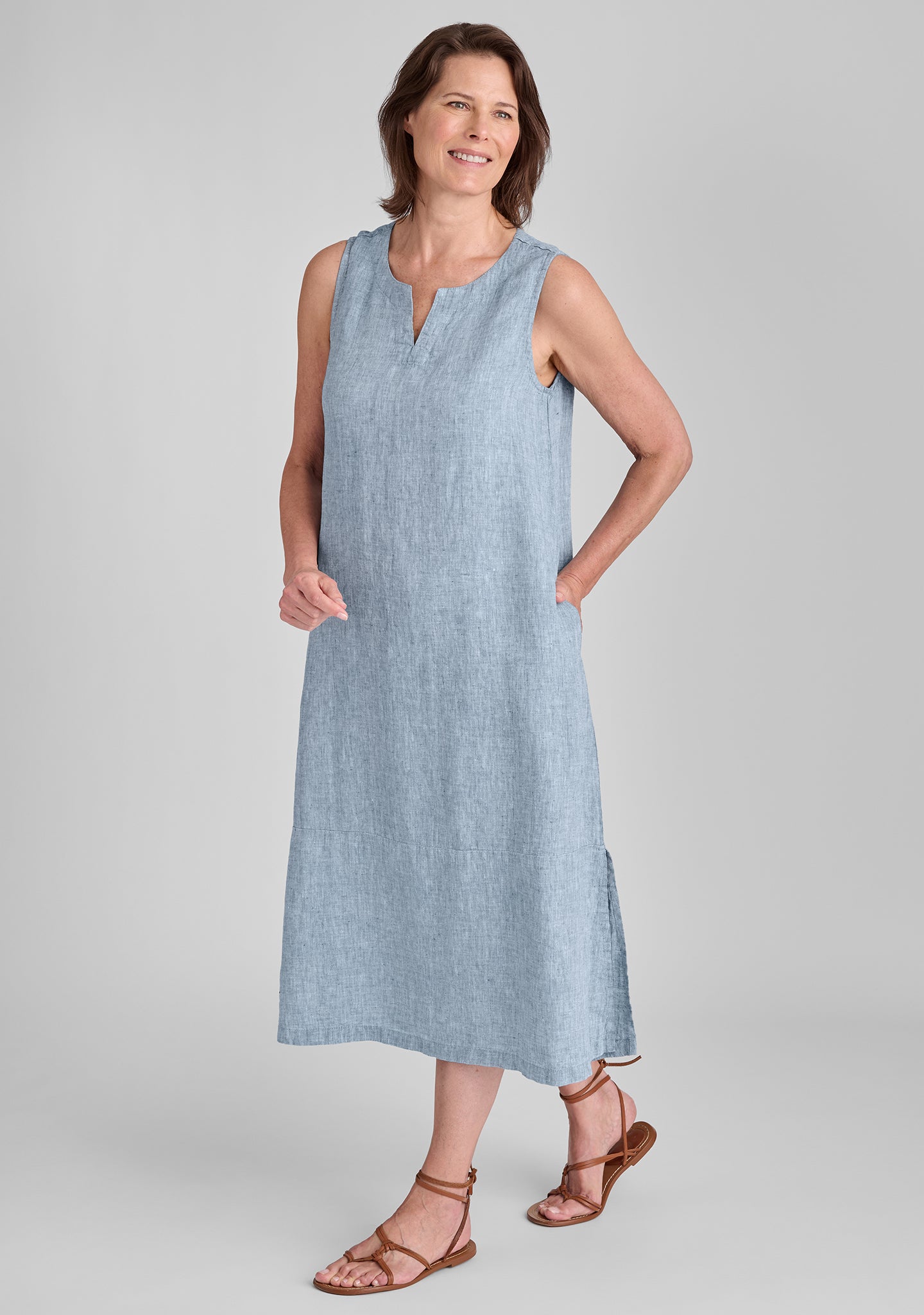 Tahira Linen Dress for Women | Breathable Summer Maxi Dress | Perfect for Beach Vacations, Weddings & Casual Outings