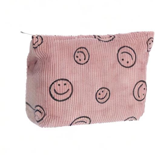 Preppy Cute Corduroy Cosmetic & Makeup Bag for Women - Travel Toiletry Essentials (Purple) | Perfect for Gym, Vacation & Daily Organizer
