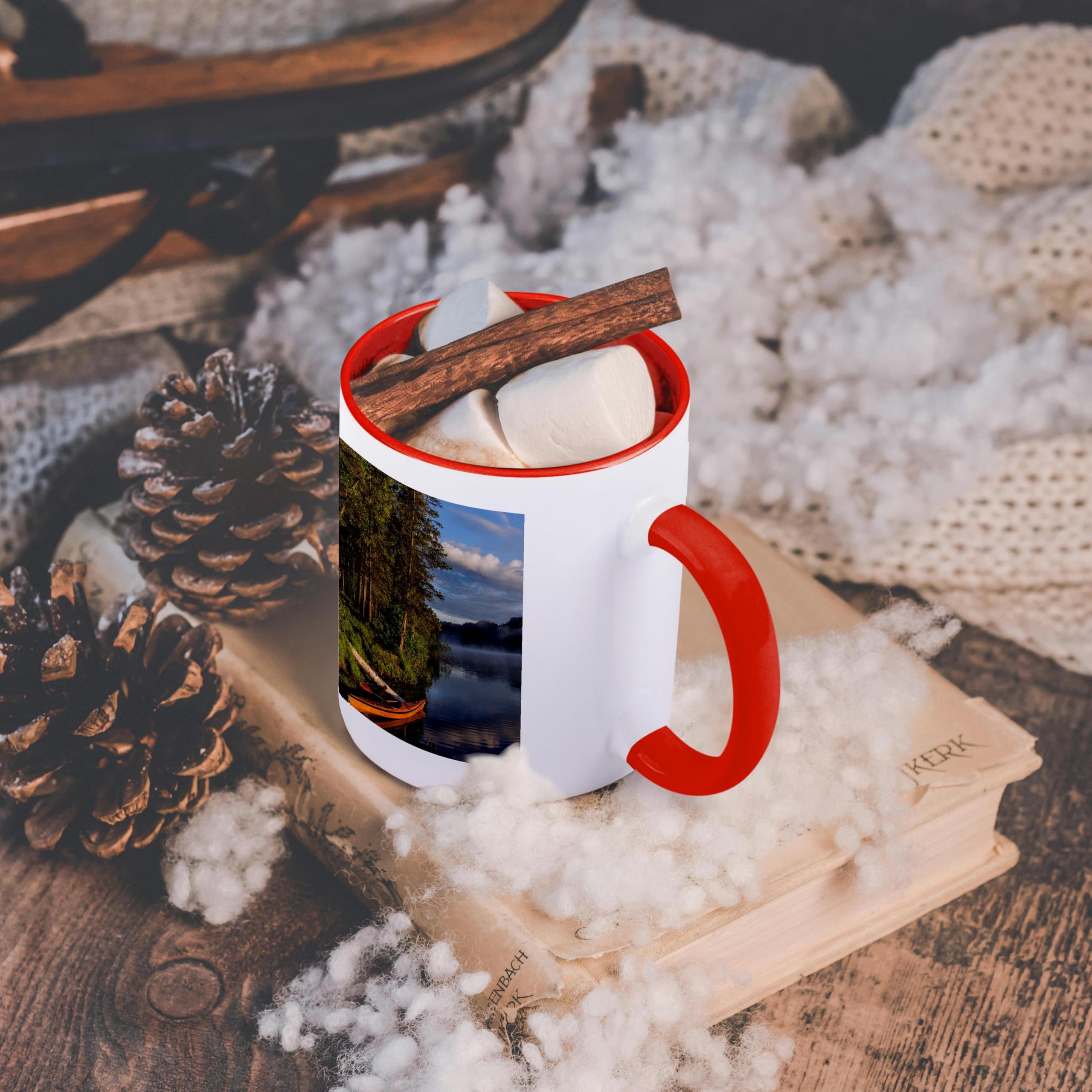 3dRose 15oz Coffee Mug - Kayak on Beaver Lake, Stillwater State Forest, Montana USA Lakes - Funny Novelty Gift Mug for Coffee Lovers, Office Humor & Outdoor Enthusiasts