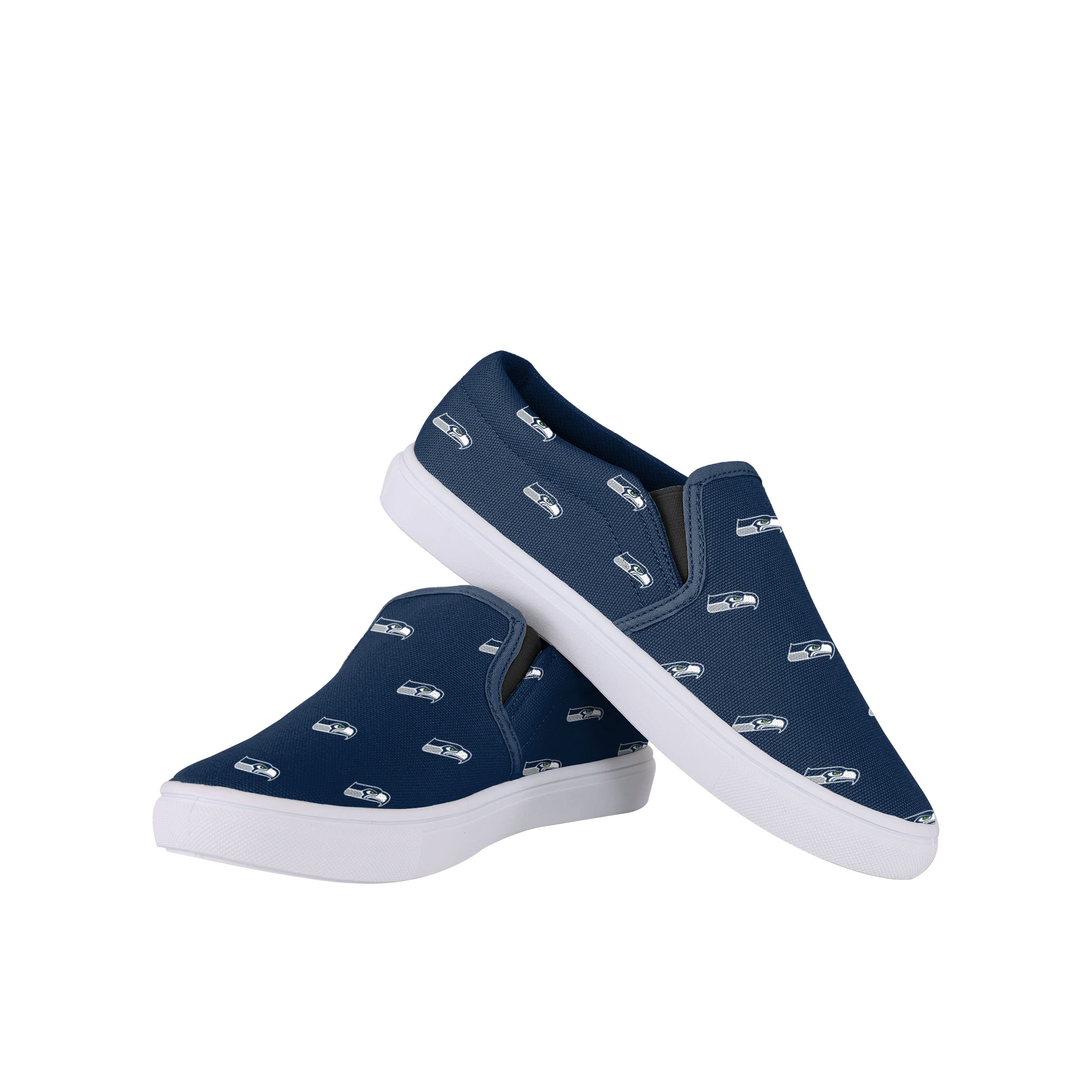 FOCO Women's NFL Team Slip-On Canvas Shoes - Comfortable Ladies Sneakers with Team Logo for Casual Wear, Game Day & Everyday Outfits