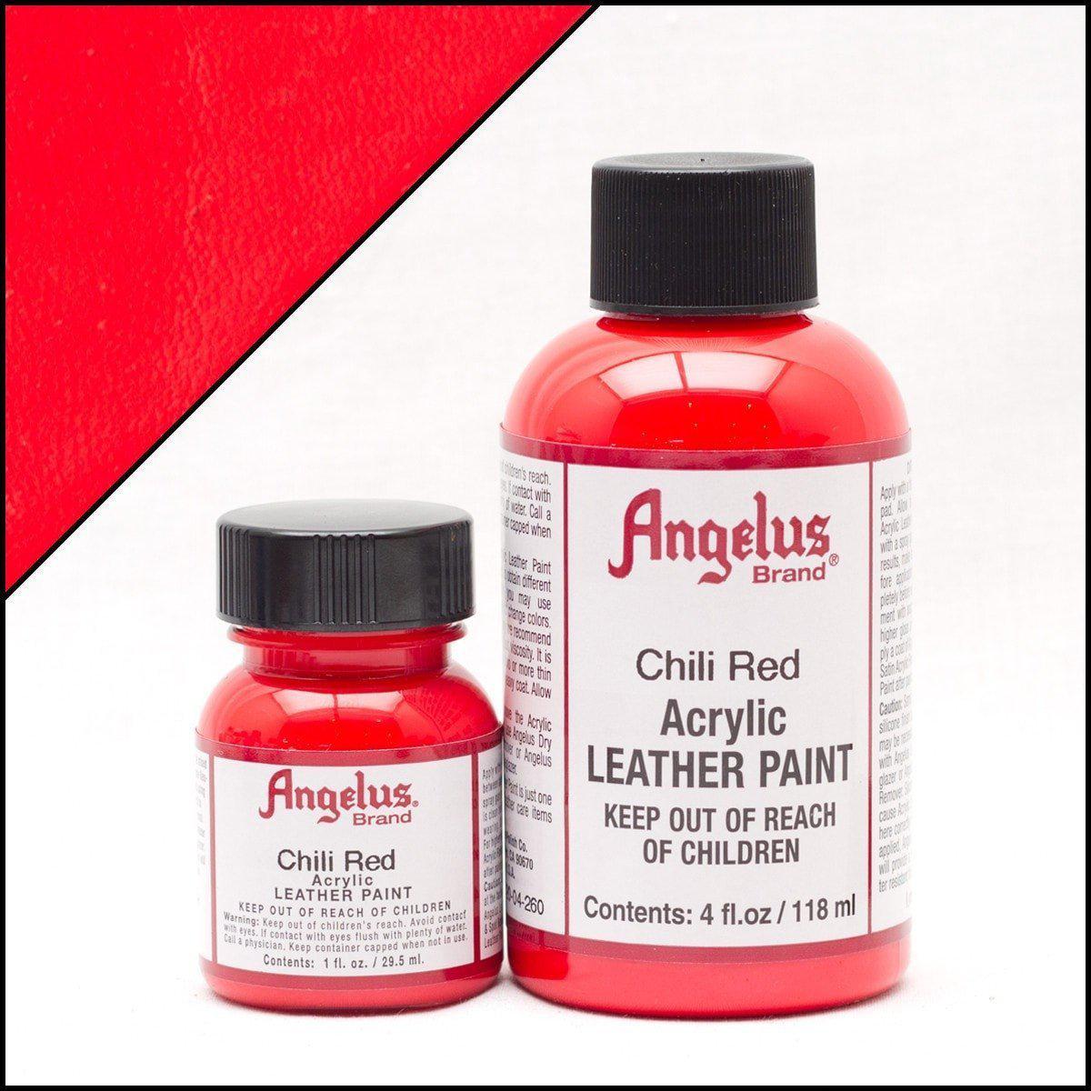 Angelus Chili Red Leather Paint - 1oz Bottle for Shoes, Bags & DIY Leather Repair | High-Quality, Fast-Drying & Non-Toxic