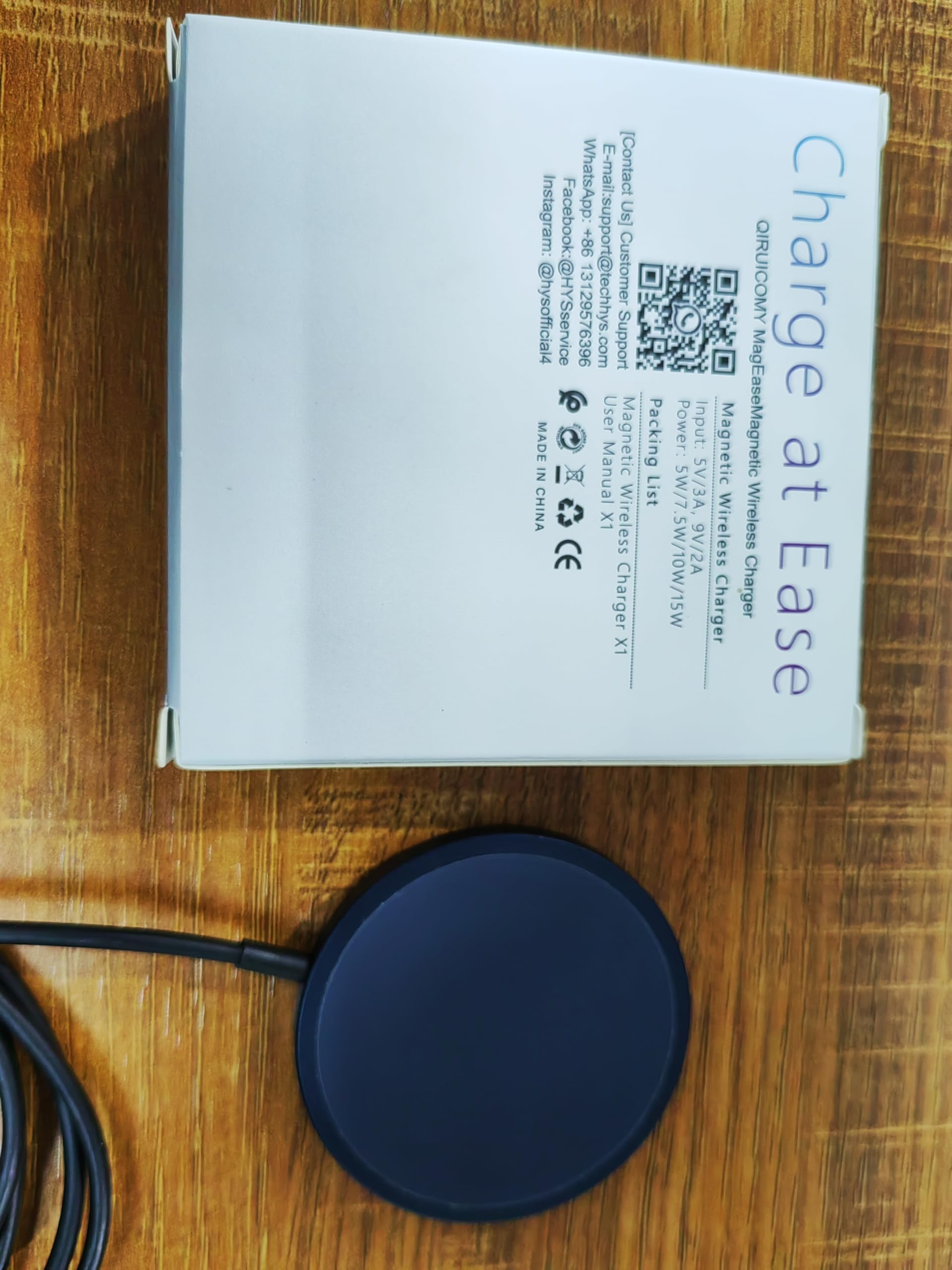 15W Fast Magnetic Wireless Charger for iPhone 16/15/14/13/12 Series & AirPods 4/3/2/Pro/Pro2 - Magsafe-Compatible Charging Pad with Strong Magnet (Blue) | Perfect for Home, Office & Travel Use