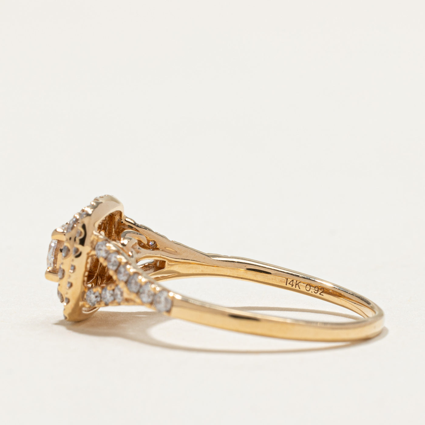 0.92ctw Diamond Double Halo Tapered Engagement Ring for Women - Size 8.5 | Elegant Wedding Band, Anniversary Gift & Proposal Jewelry for Her | Perfect for Romantic Proposals, Weddings & Special Occasions