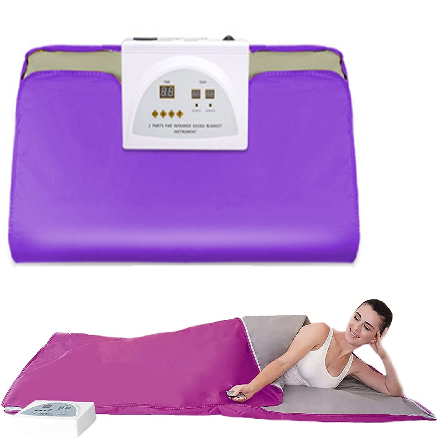 Portable Steam Sauna Tent - Foldable Home Spa for Detox & Weight Loss - Infrared Sauna Blanket for Body Shaping - Perfect for Beauty Salons, Spas & Home Relaxation (Purple)