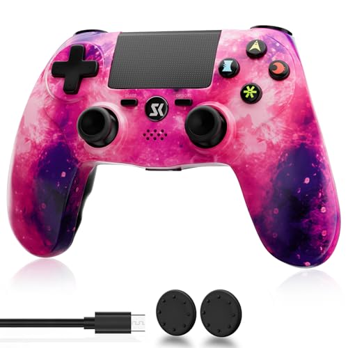 Wireless PS4 Controller for Sony PlayStation 4/Slim/Pro - Pink Gaming Controller with Dual Shock Vibration, Motion Sensor, Built-in Speaker & Touchpad | Long-Lasting 800mAh Battery | Perfect for Gaming, Streaming & Multiplayer Sessions